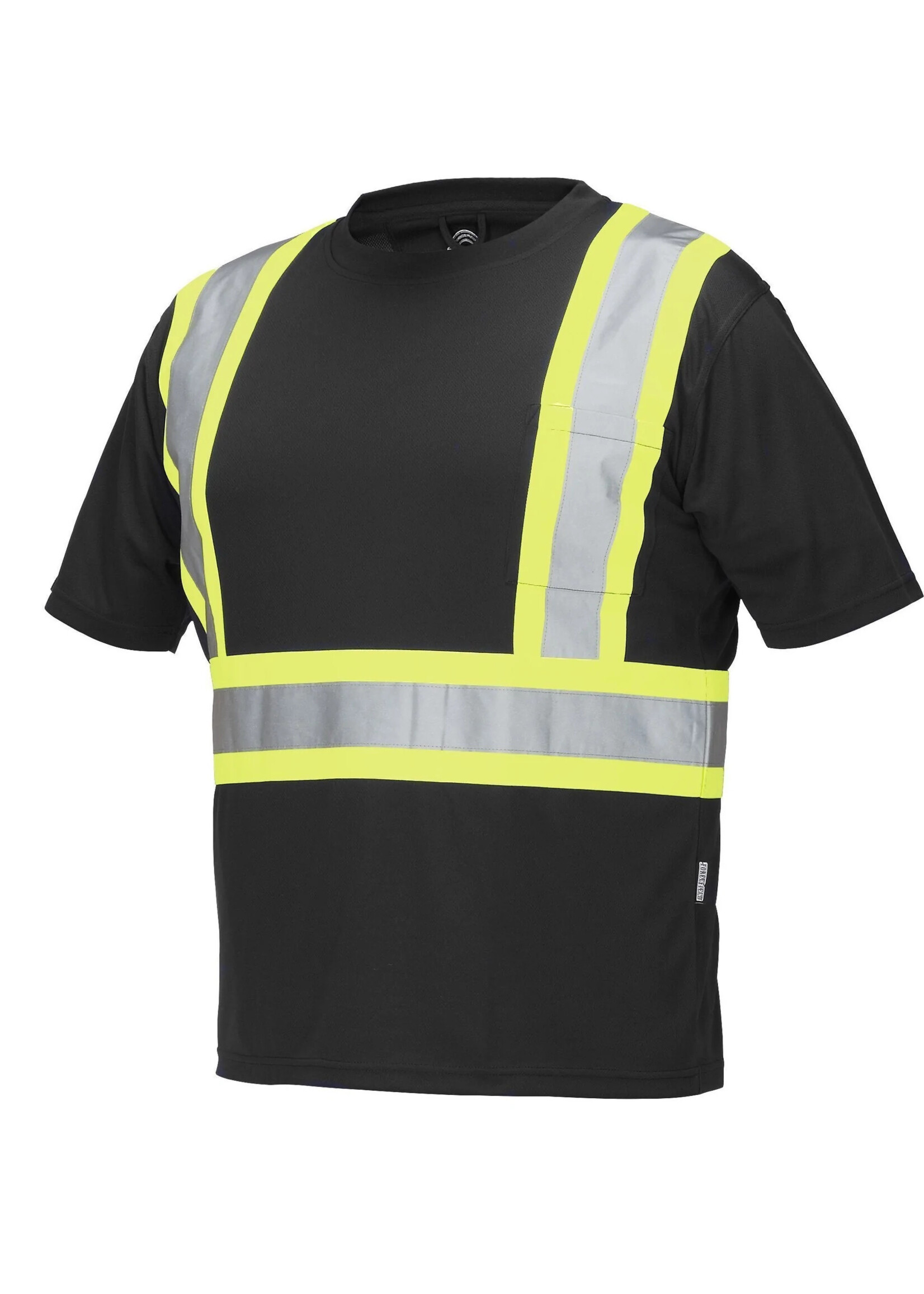 Forcefield Forcefield Hi Vis Crew Neck Short Sleeve Safety Tee Shirt with Chest Pocket