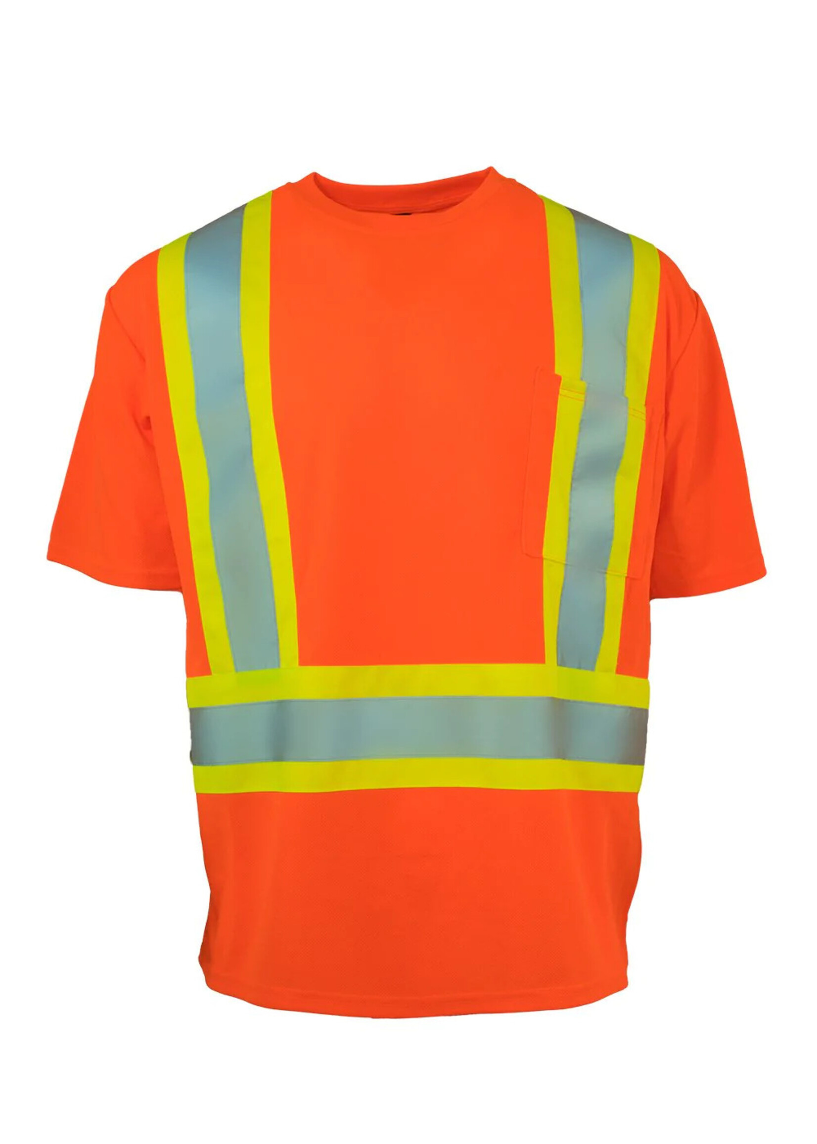 Forcefield Forcefield Hi Vis Crew Neck Short Sleeve Safety Tee Shirt with Chest Pocket