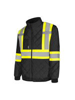 Ground Force Ground Force Hi-Vis Quilted Freezer Jacket, 4″ Refl. Tape