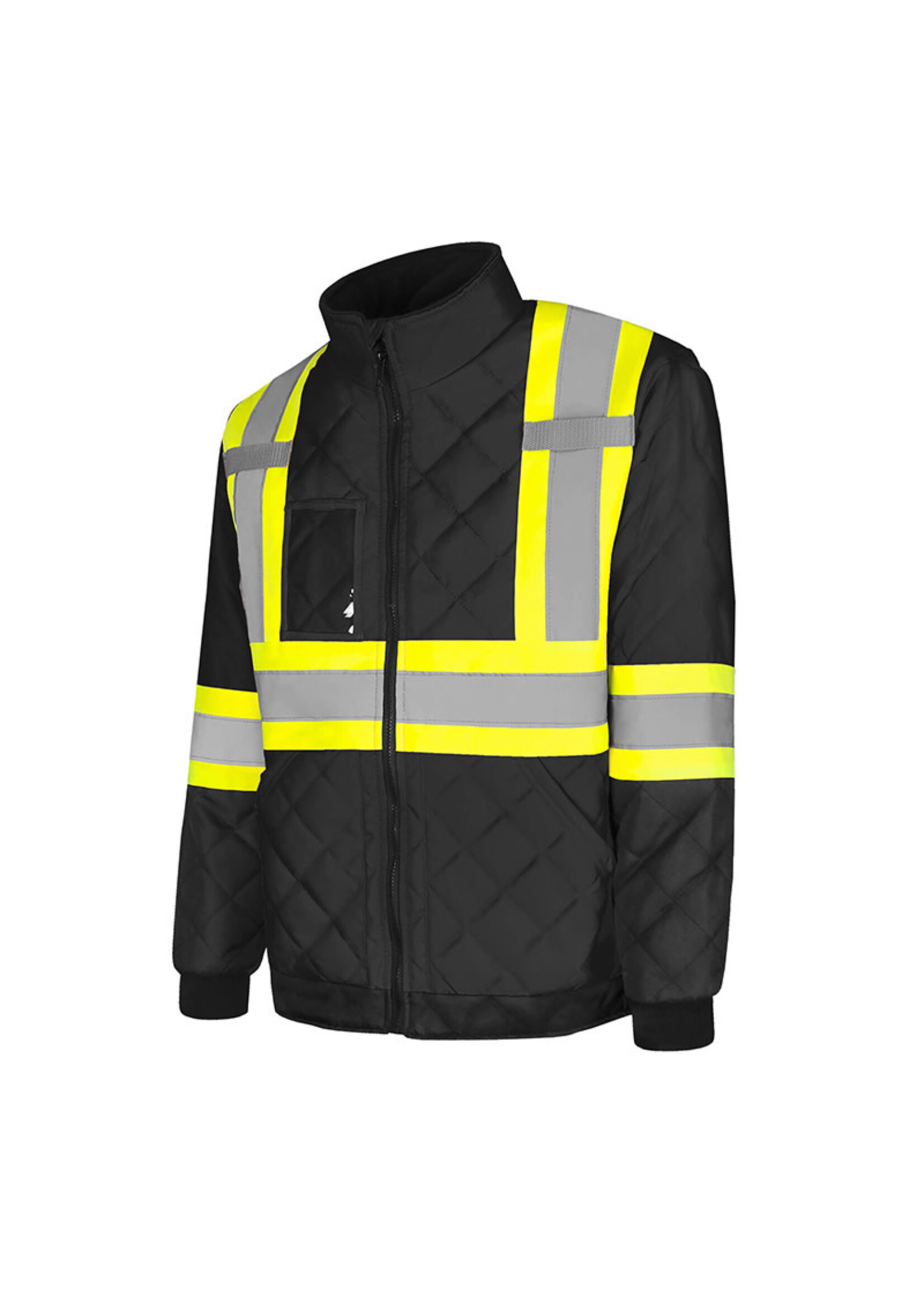 Ground Force Ground Force Hi-Vis Quilted Freezer Jacket, 4″ Refl. Tape