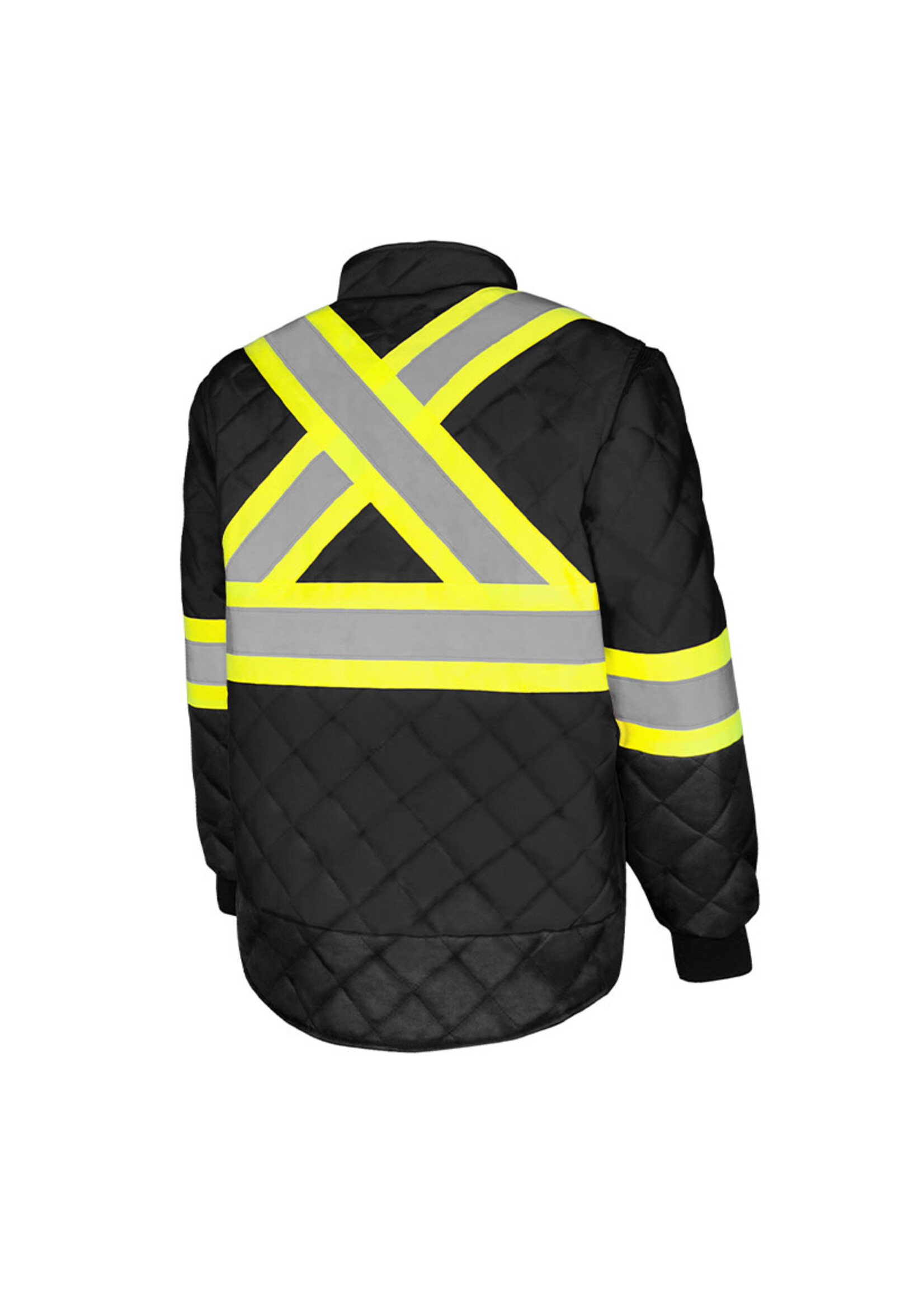 Ground Force Ground Force Hi-Vis Quilted Freezer Jacket, 4″ Refl. Tape
