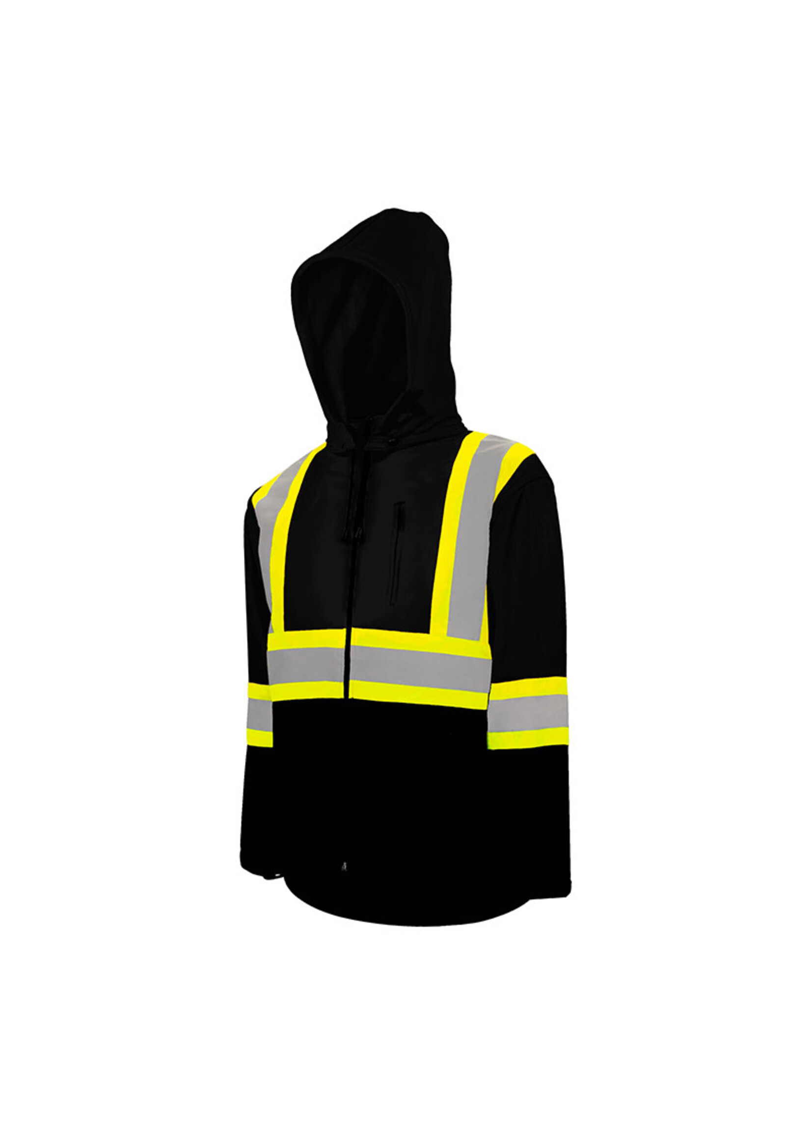 Ground Force Ground Force Soft Shell Jacket w/ Detachable Hood, 4″ Refl. Tape