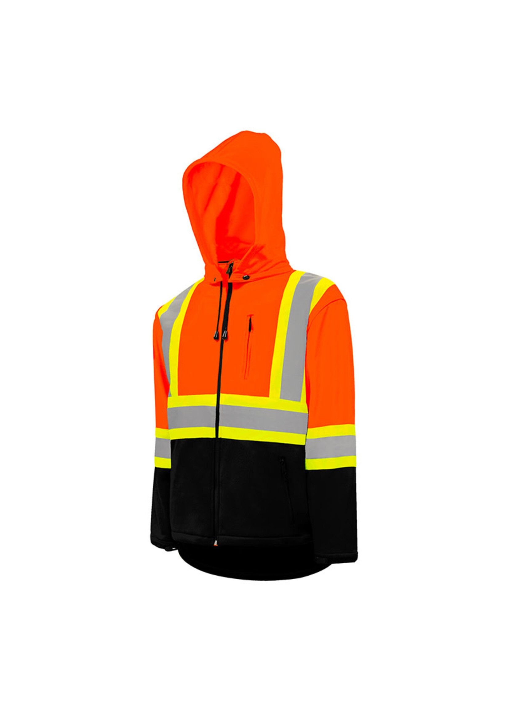 Ground Force Ground Force Soft Shell Jacket w/ Detachable Hood, 4″ Refl. Tape