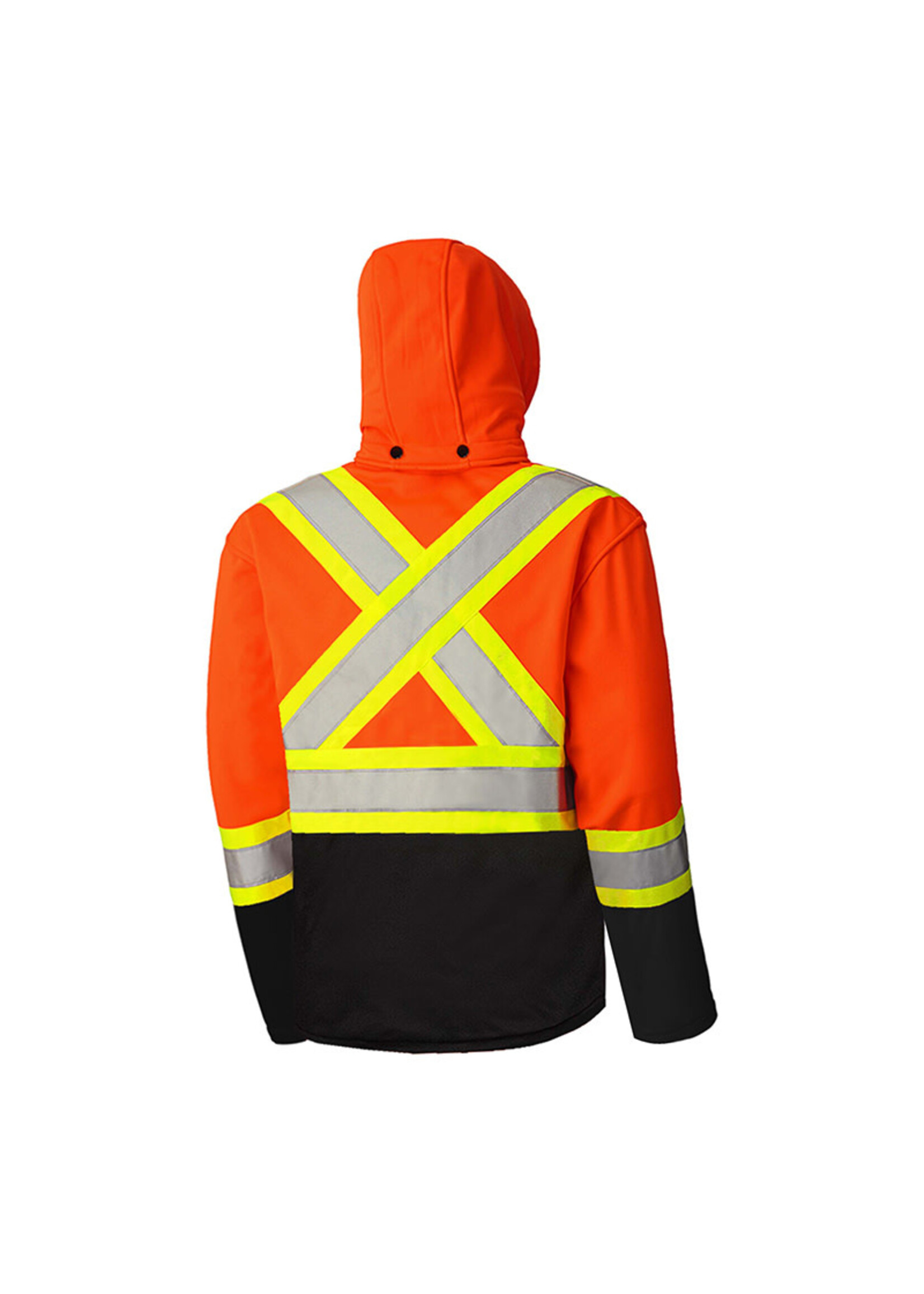 Ground Force Ground Force Soft Shell Jacket w/ Detachable Hood, 4″ Refl. Tape