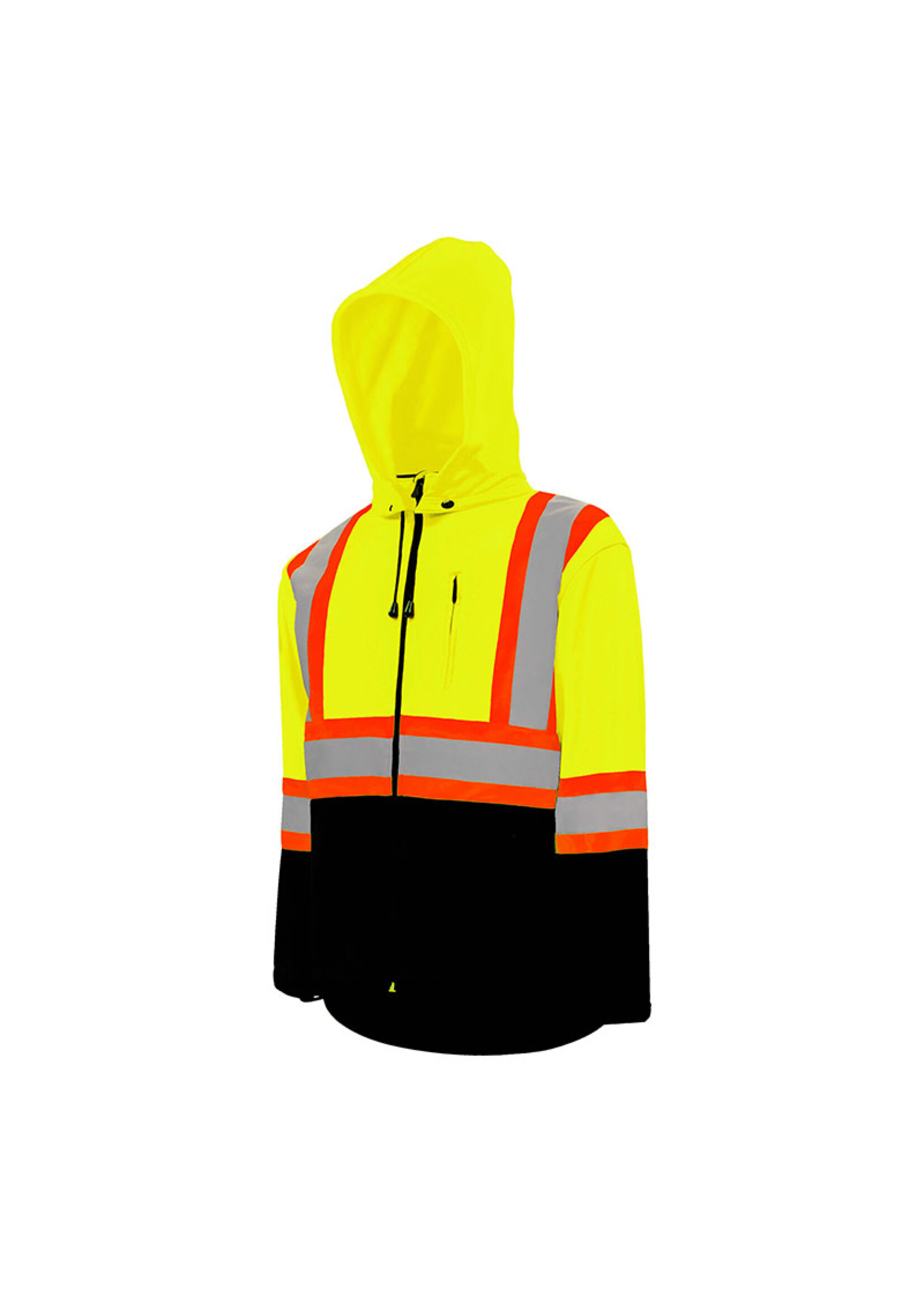 Ground Force Ground Force Soft Shell Jacket w/ Detachable Hood, 4″ Refl. Tape