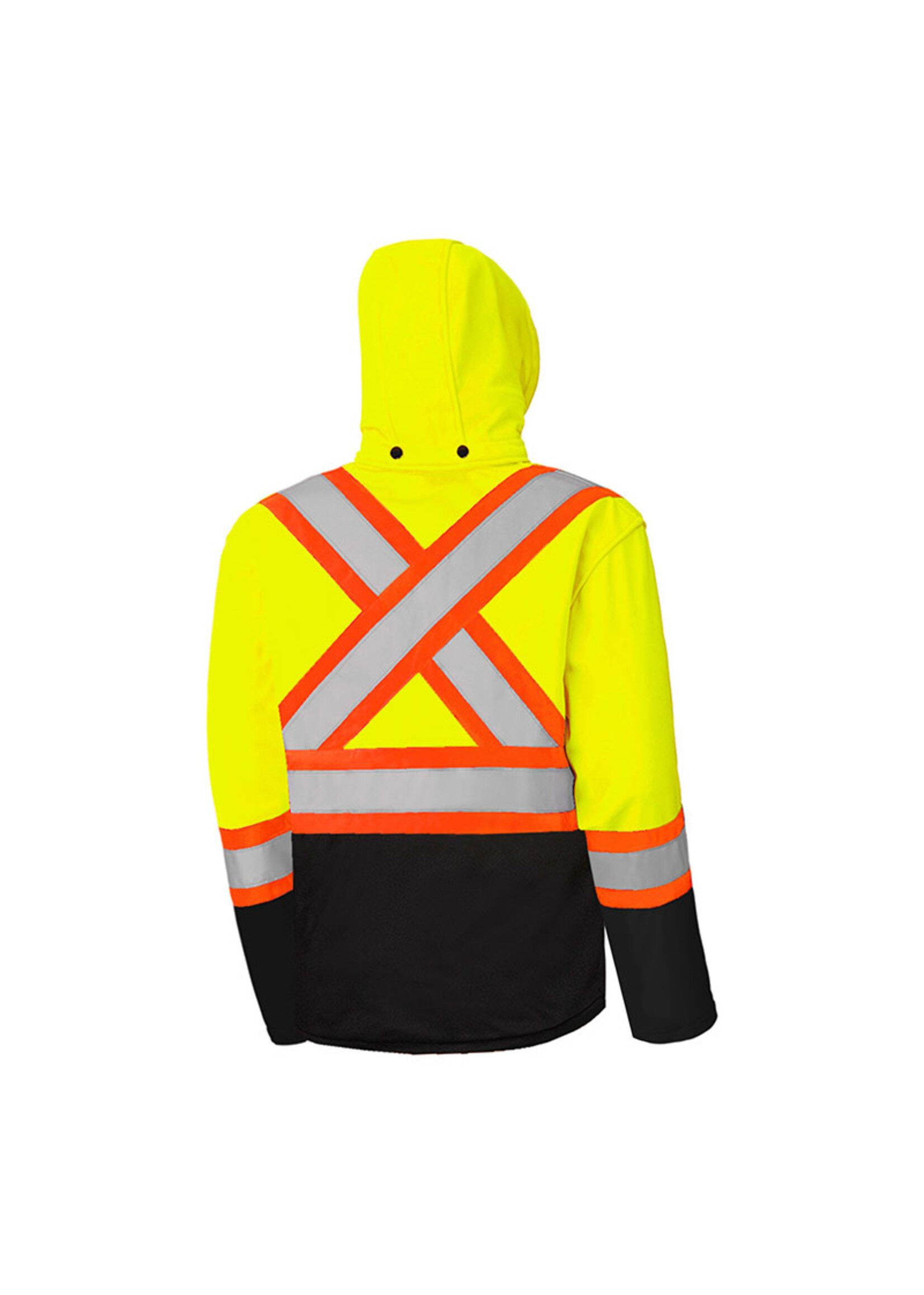 Ground Force Ground Force Soft Shell Jacket w/ Detachable Hood, 4″ Refl. Tape