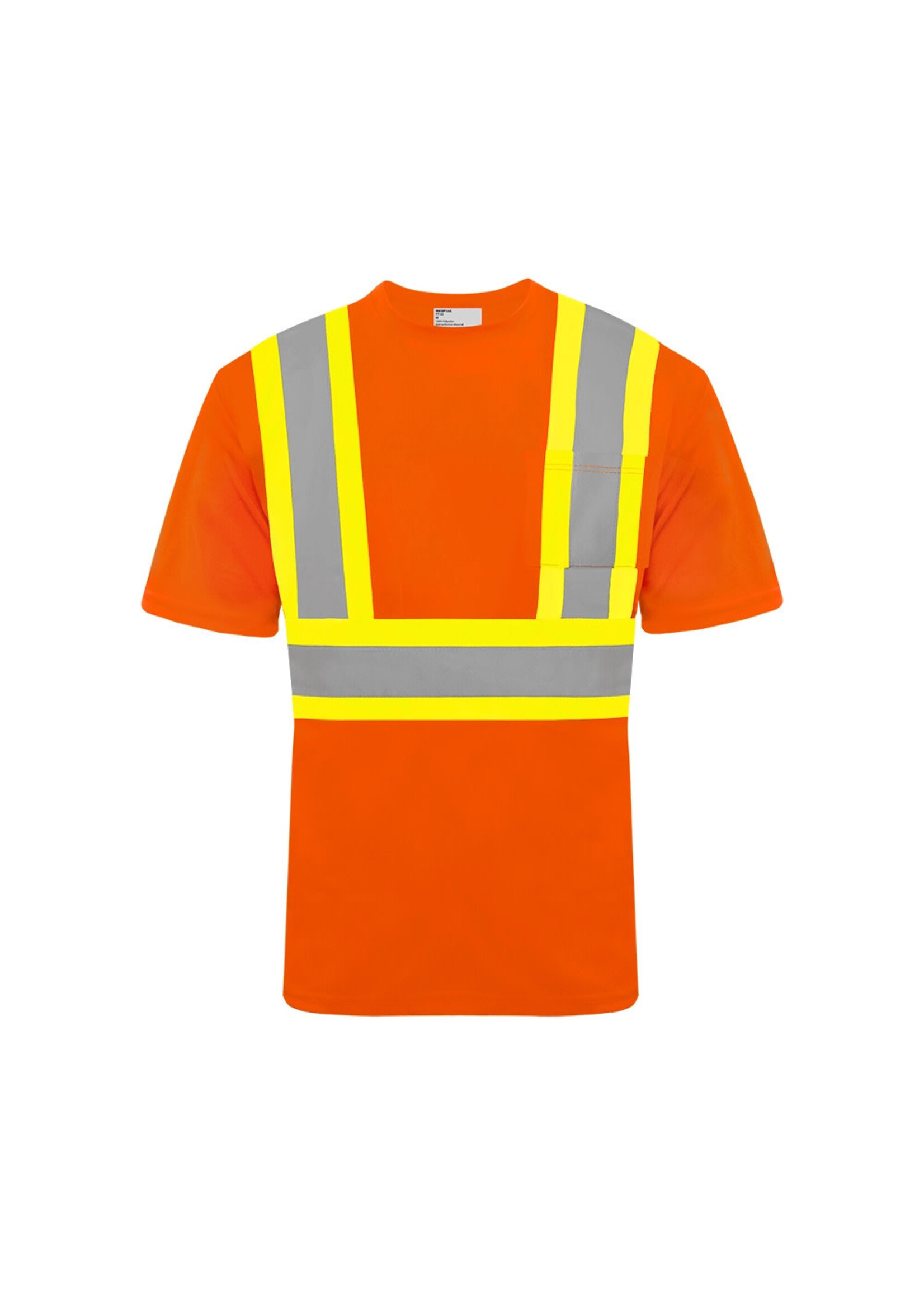 Ground Force Ground Force Short Sleeve Polyester Traffic T-Shirt, 4″ Refl. Tape