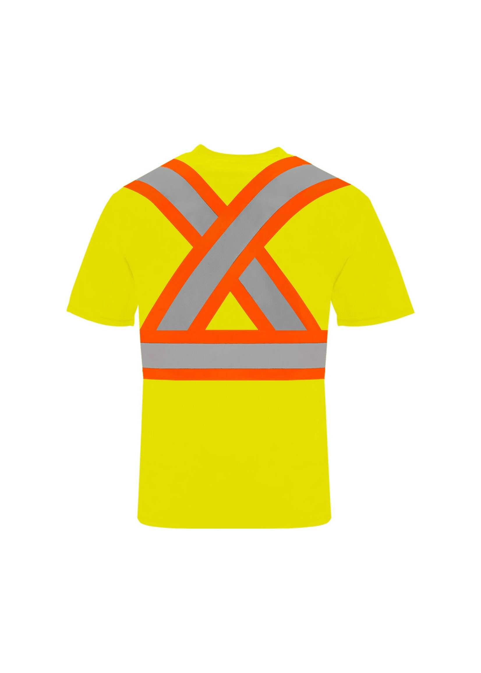 Ground Force Ground Force Short Sleeve Polyester Traffic T-Shirt, 4″ Refl. Tape