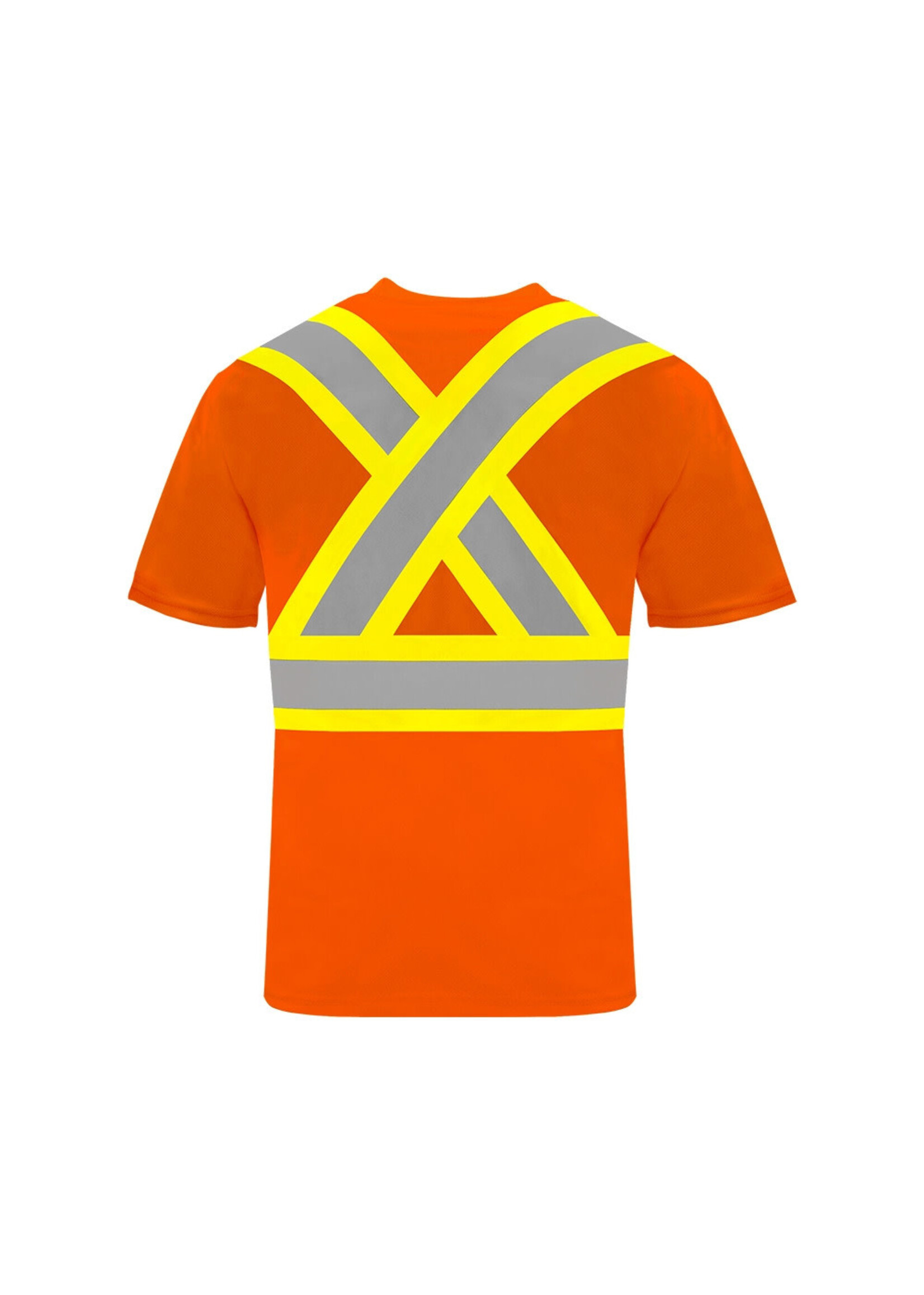 Ground Force Ground Force Short Sleeve Polyester Traffic T-Shirt, 4″ Refl. Tape