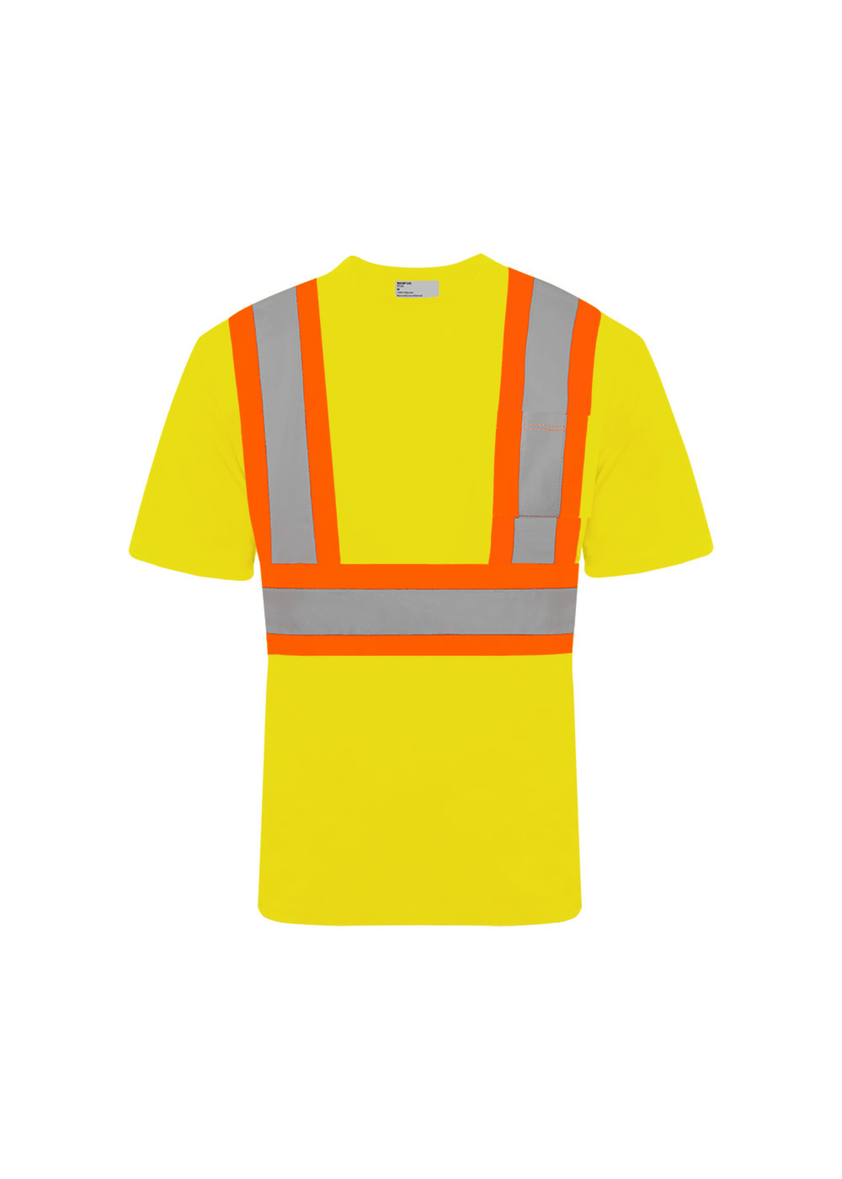 Ground Force Ground Force Short Sleeve Polyester Traffic T-Shirt, 4″ Refl. Tape