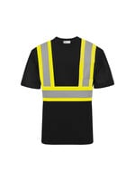 Ground Force Ground Force Short Sleeve Polyester Traffic T-Shirt, 4″ Refl. Tape