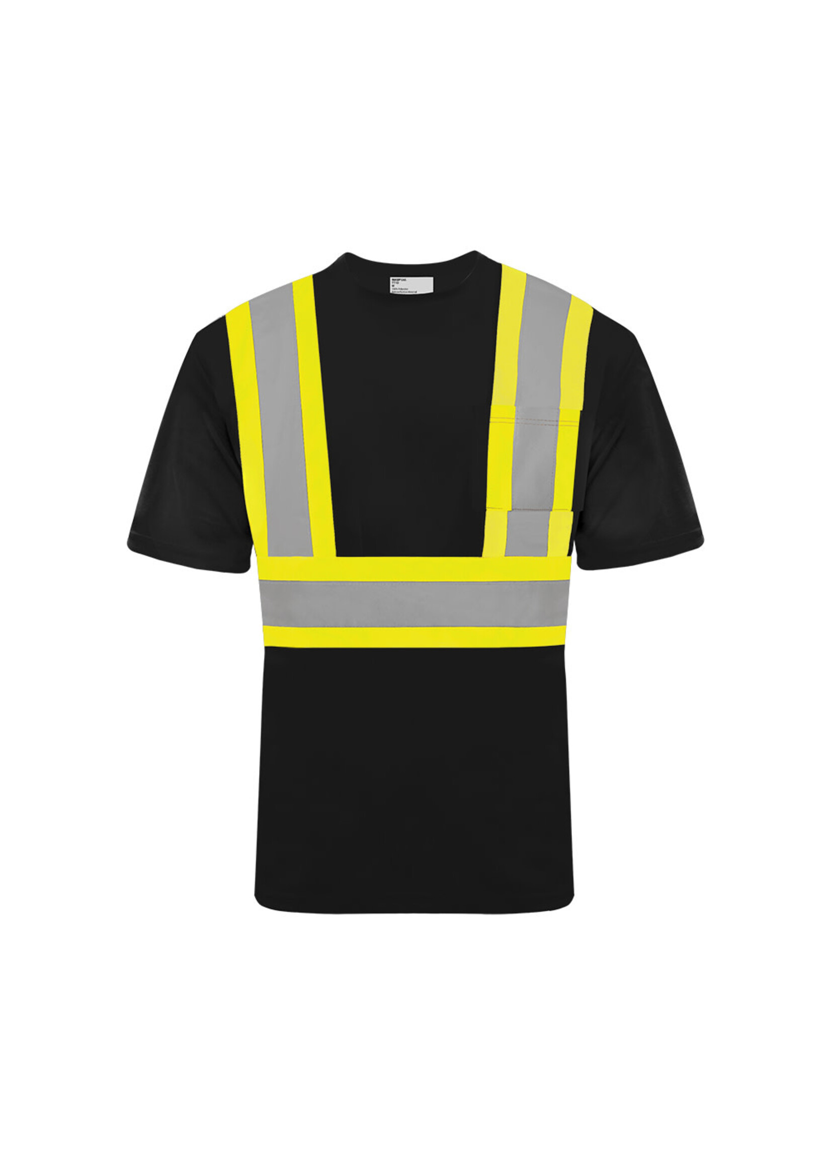 Ground Force Ground Force Short Sleeve Polyester Traffic T-Shirt, 4″ Refl. Tape