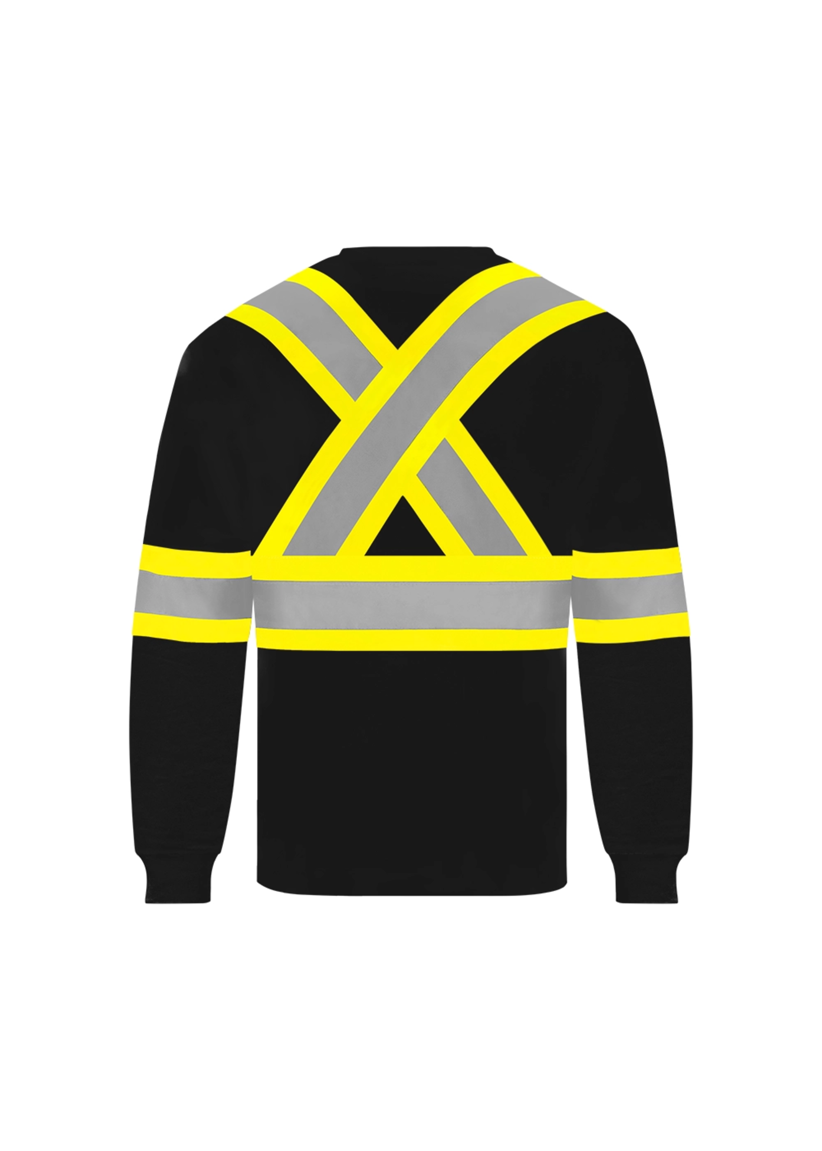 Ground Force Ground Force Long Sleeve Cotton Traffic T-Shirt, 4″ Refl. Tape