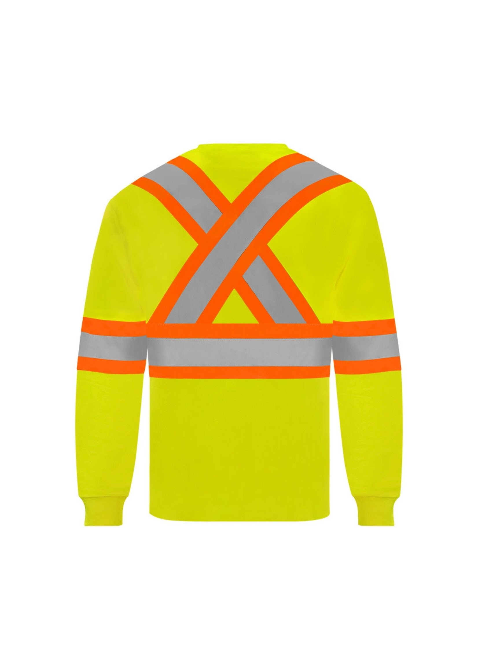 Ground Force Ground Force Long Sleeve Cotton Traffic T-Shirt, 4″ Refl. Tape