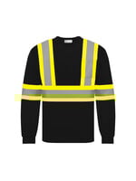 Ground Force Ground Force Long Sleeve Polyester Traffic T-Shirt, 4″ Refl. Tape
