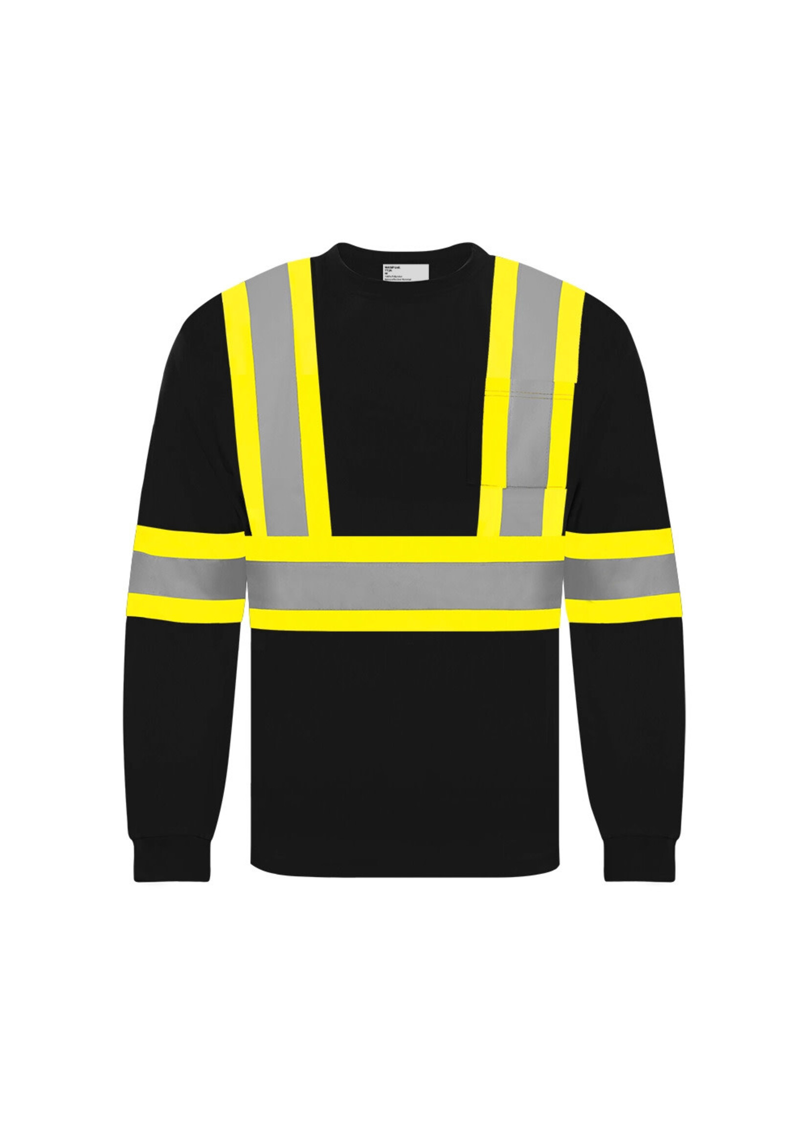 Ground Force Ground Force Long Sleeve Polyester Traffic T-Shirt, 4″ Refl. Tape