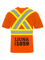Ground Force Ground Force Short Sleeve Polyester Traffic T-Shirt, 4″ Refl. Tape - LiUna