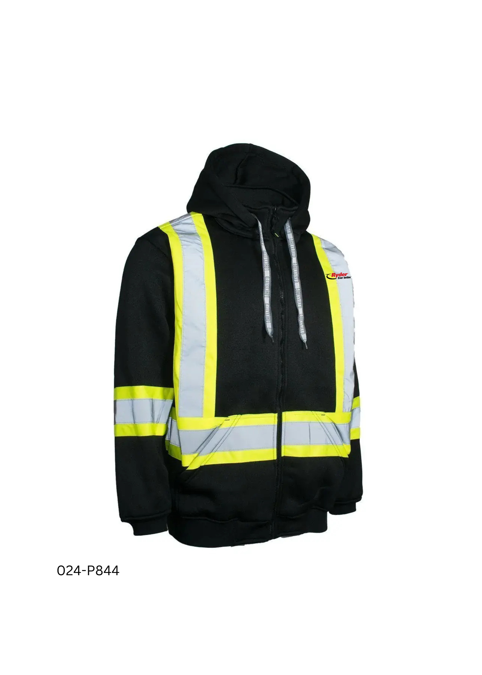 Forcefield Forcefield Deluxe Hi Vis Safety Hoodie, Detachable Hood - Ryder Logo
