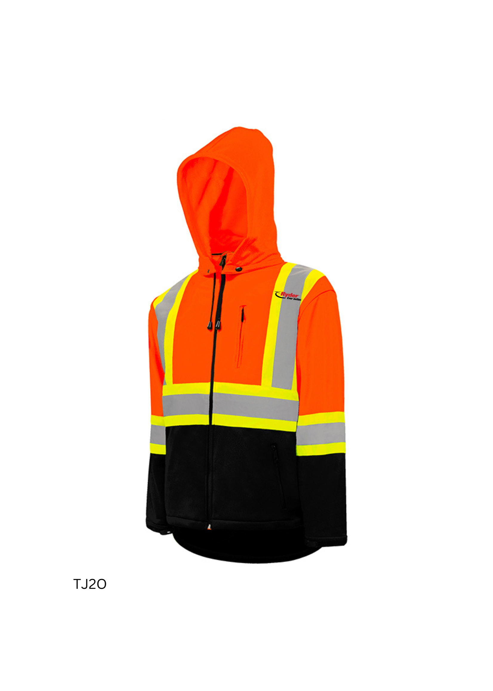 Ground Force Ground Force Soft Shell Jacket w/ Detachable Hood, 4″ Refl. Tape - Ryder Logo