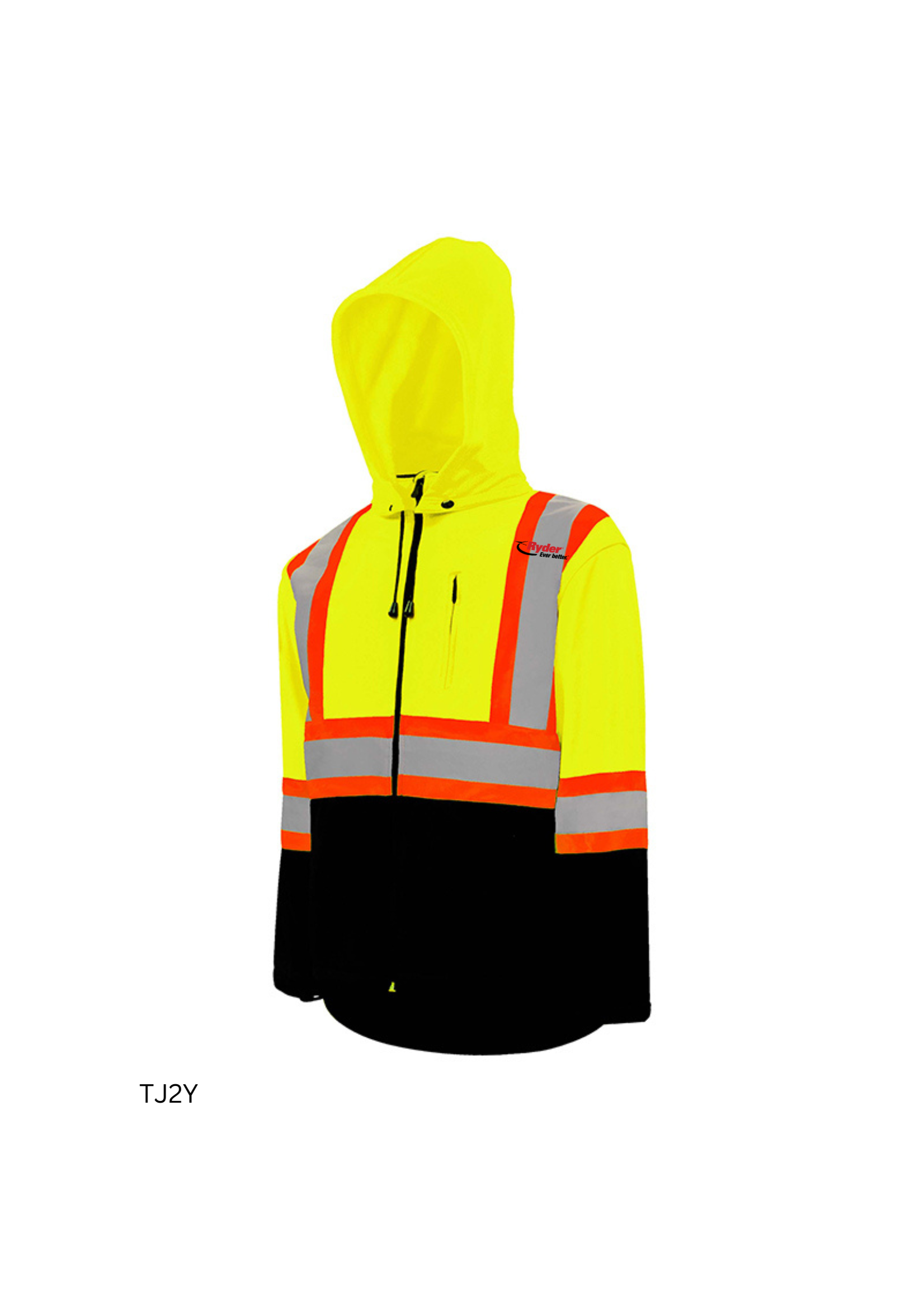 Ground Force Ground Force Soft Shell Jacket w/ Detachable Hood, 4″ Refl. Tape - Ryder Logo