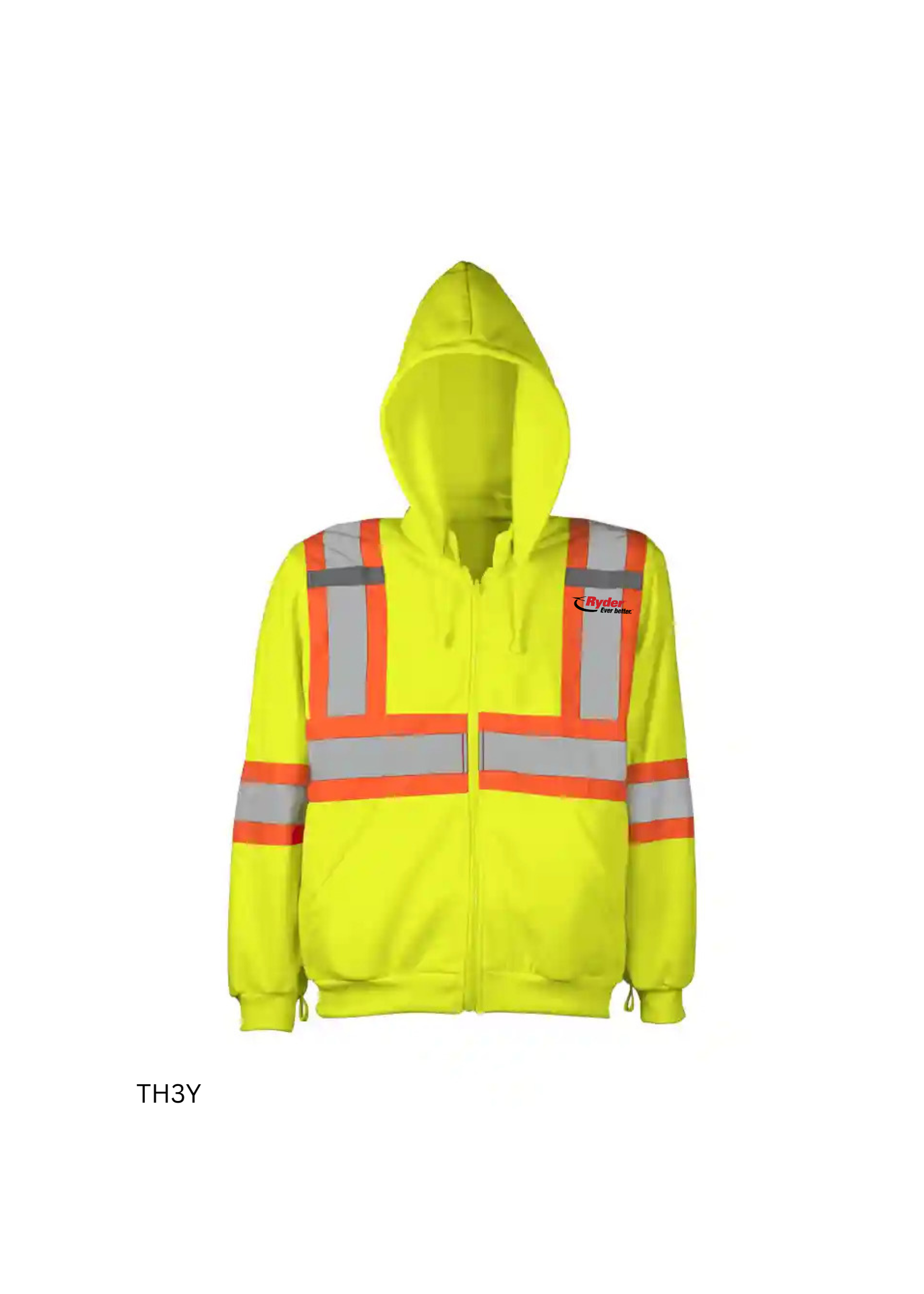 Ground Force Ground Force Traffic Hoodie w/ Detachable Hood, 4″ Refl. Tape - Ryder Logo