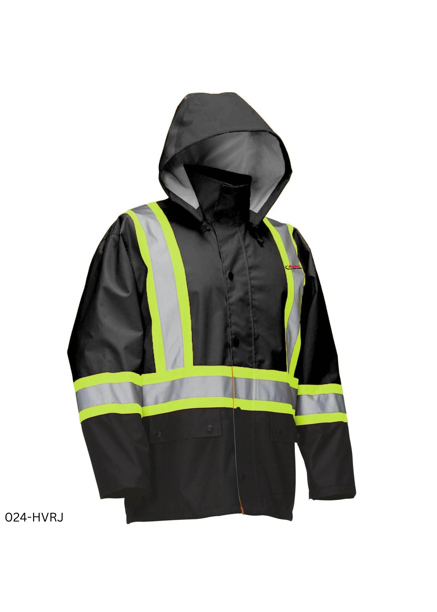 Forcefield Forcefield Hi-Vis Safety Rain Jacket with Snap-Off Hood - Ryder Logo