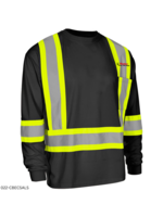 Forcefield Forcefield Hi-Vis Crew Neck Long Sleeve Safety Tee with Chest Pocket - Ryder Logo