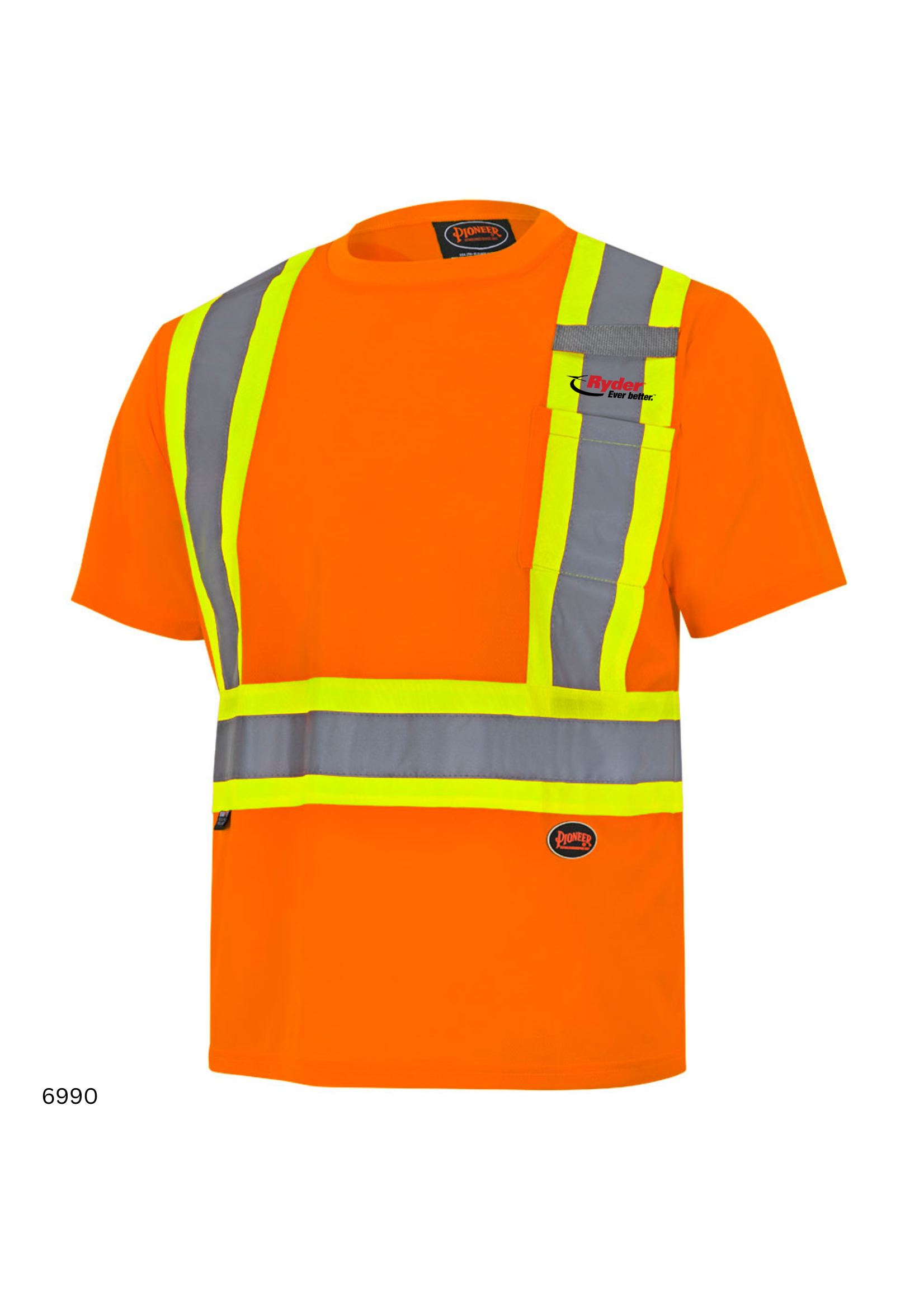 Pioneer Pioneer Hi-Vis Bird's-Eye Safety T-shirt - Ryder Logo