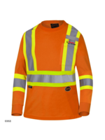 Pioneer Pioneer Women's Hi-Vis Bird's-Eye Long Sleeved Safety Shirt - Ryder Logo