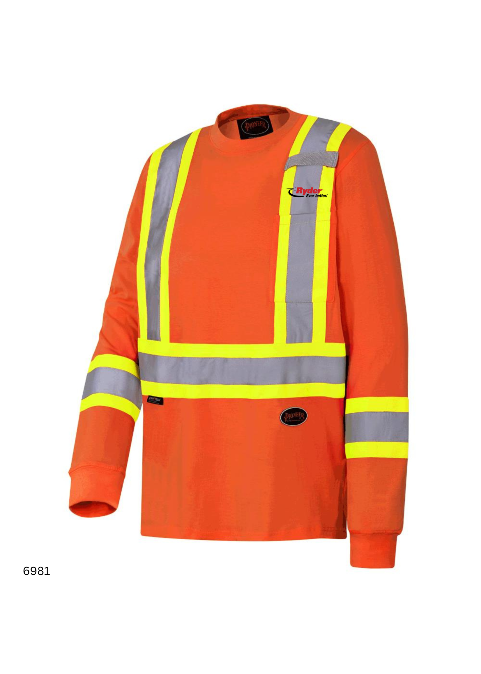 Pioneer Pioneer Cotton Long-Sleeved Safety Shirt - Ryder Logo