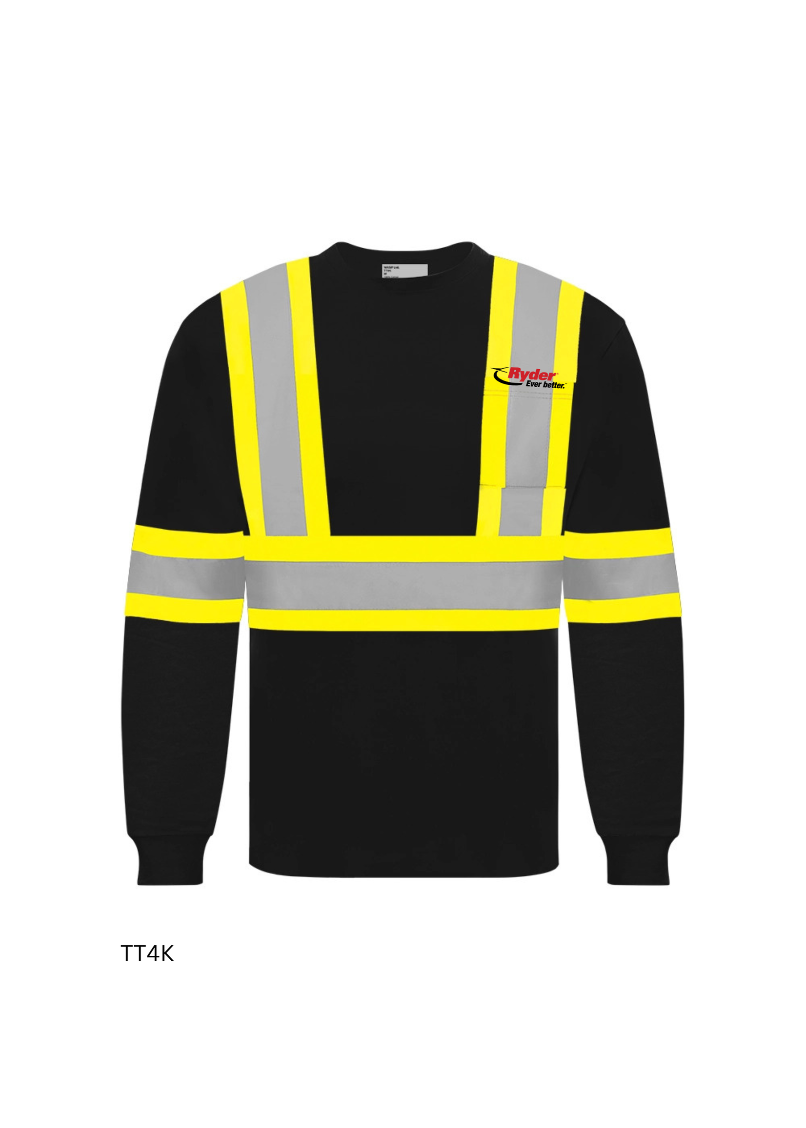 Ground Force Ground Force Long Sleeve Cotton Traffic T-Shirt, 4″ Refl. Tape - Ryder Logo