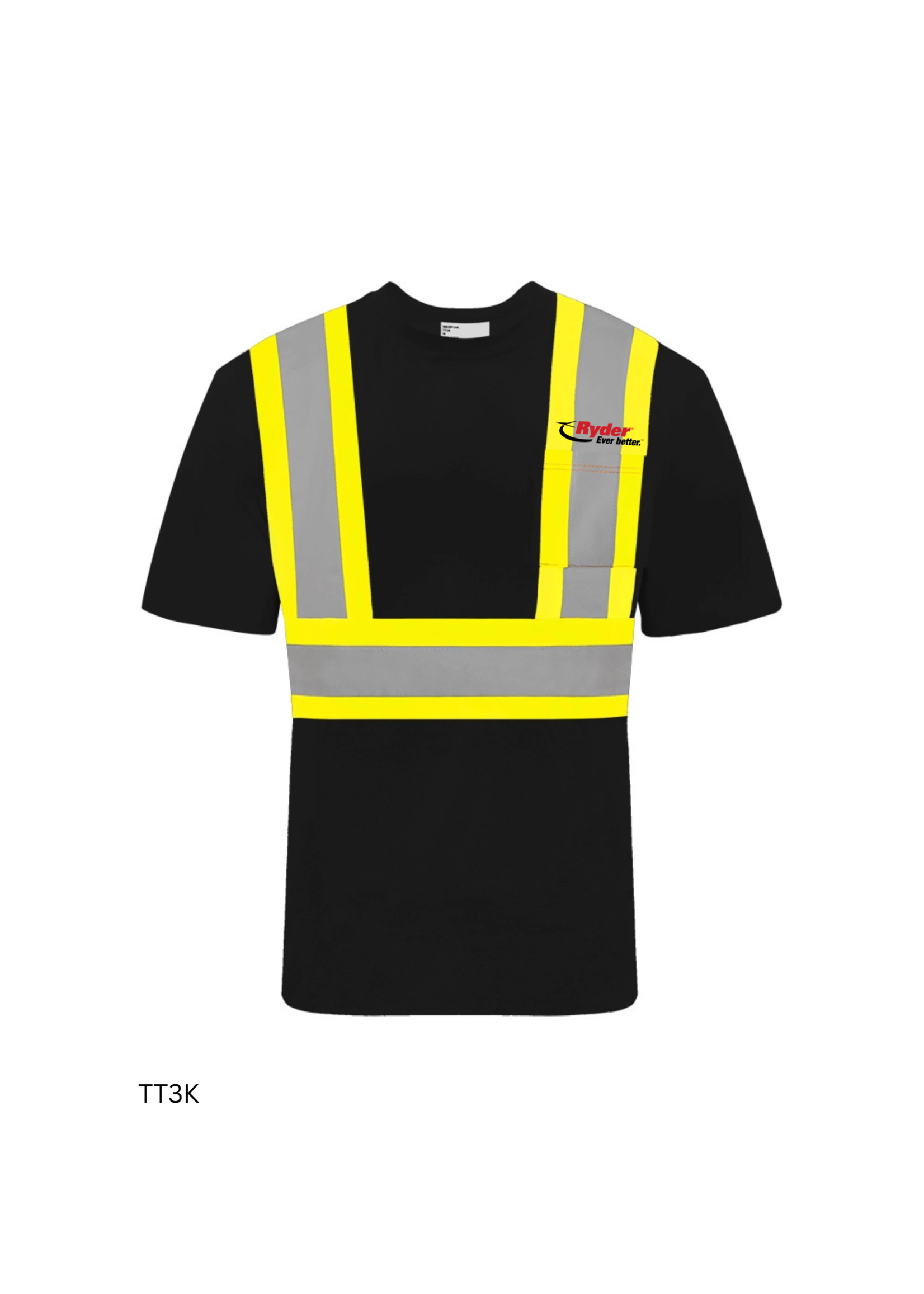 Ground Force Ground Force Short Sleeve Cotton Traffic T-Shirt, 4″ Refl. Tape - Ryder Logo