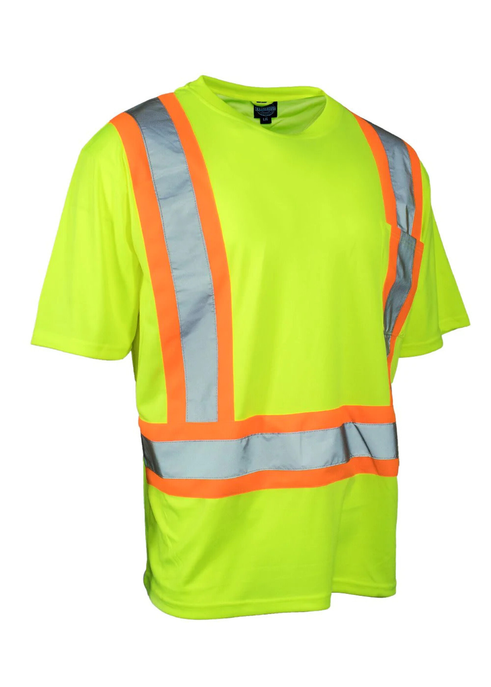 Forcefield Forcefield Hi Vis Crew Neck Short Sleeve Safety Tee Shirt with Chest Pocket