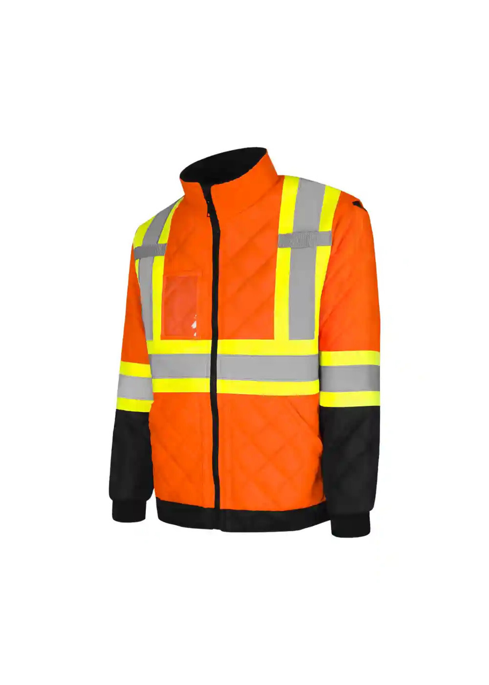 Ground Force Ground Force Hi-Vis Quilted Freezer Jacket, 4″ Refl. Tape