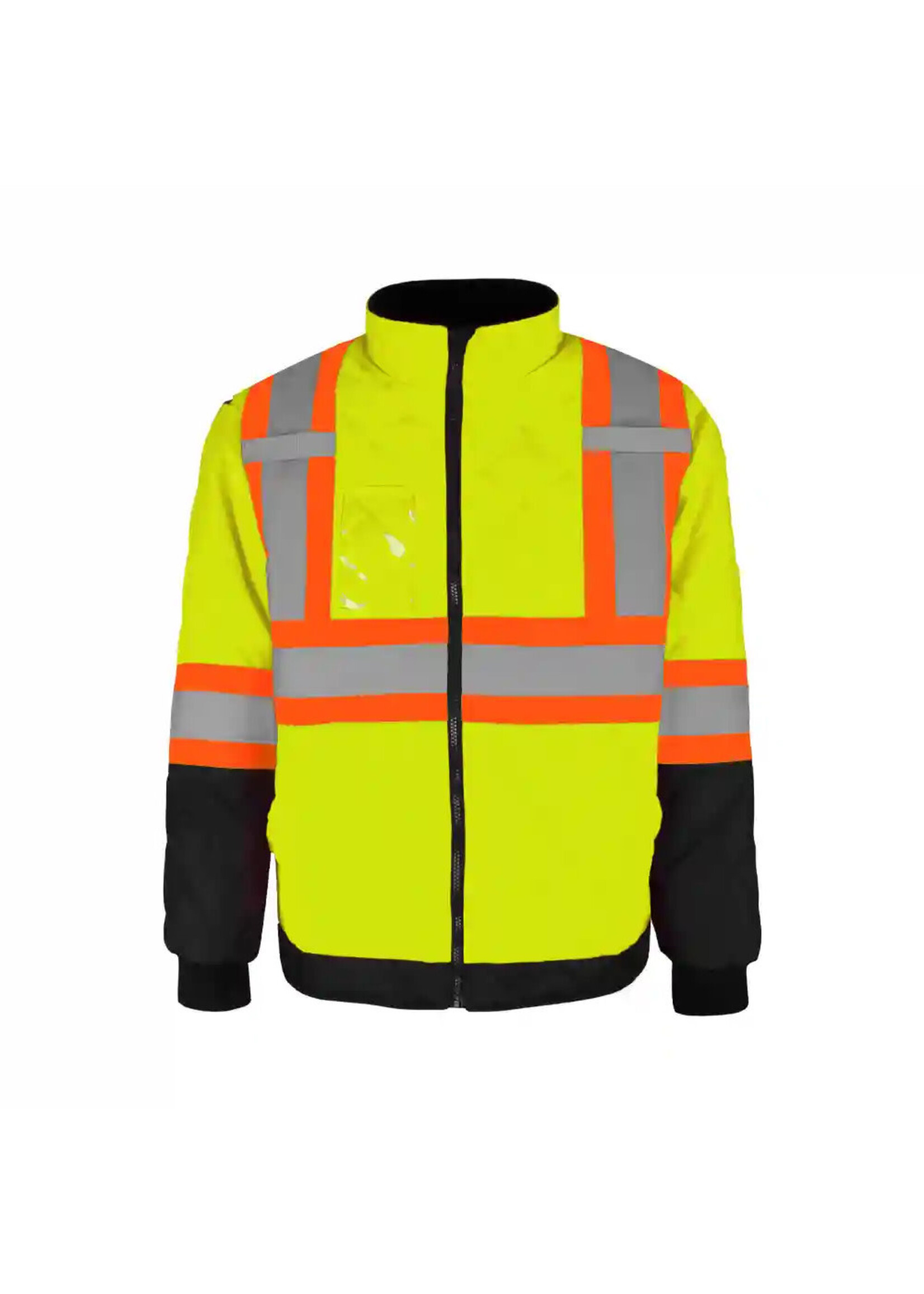 Ground Force Ground Force Hi-Vis Quilted Freezer Jacket, 4″ Refl. Tape