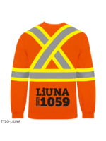 Ground Force Ground Force Long Sleeve Polyester Traffic T-Shirt, 4″ Refl. Tape - LiUna Logo