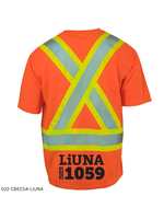 Forcefield Forcefield Hi Vis Crew Neck Short Sleeve Safety Tee Shirt with Chest Pocket - LiUNA 1059 logo