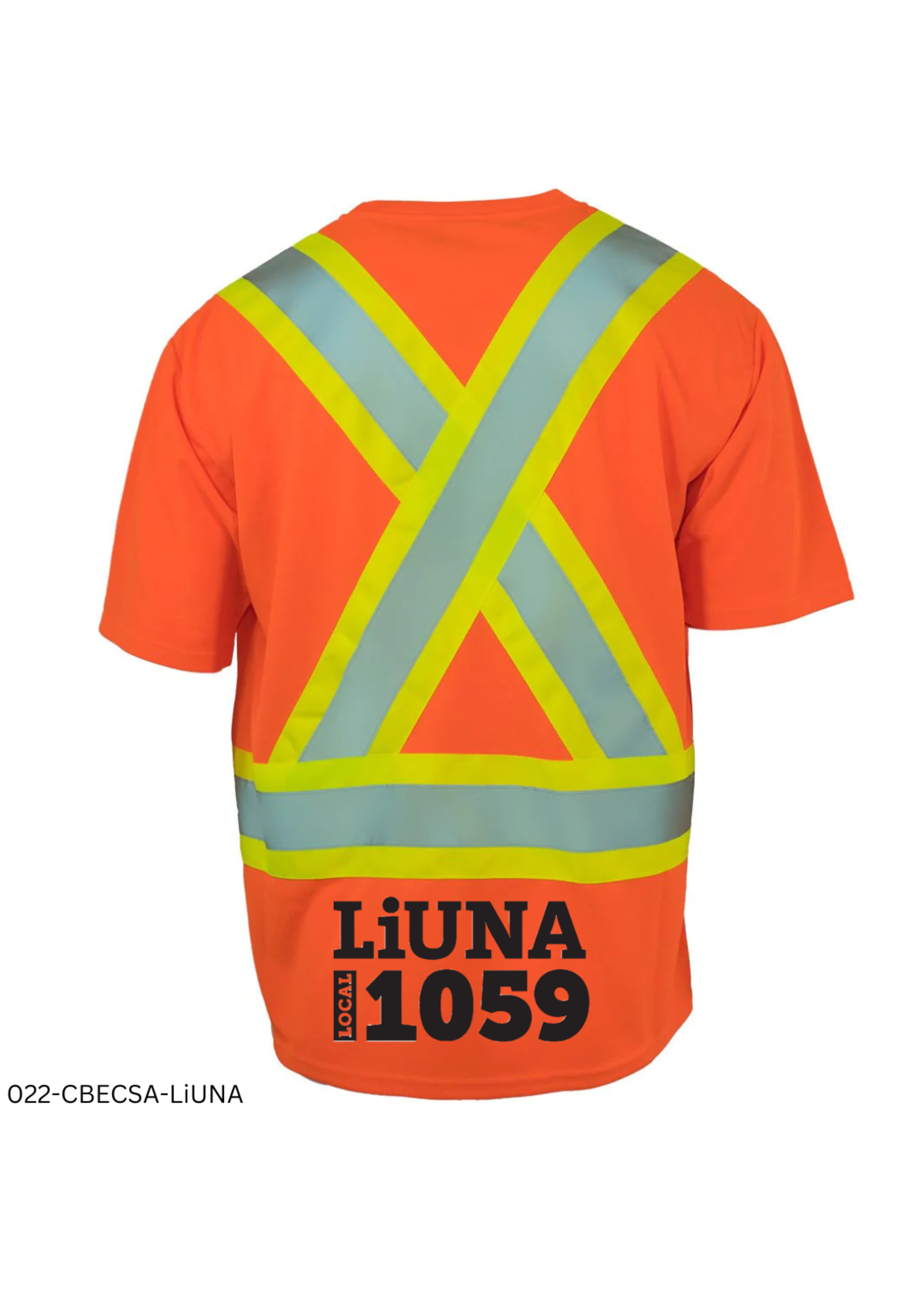 Forcefield Forcefield Hi Vis Crew Neck Short Sleeve Safety Tee Shirt with Chest Pocket - LiUNA 1059 logo