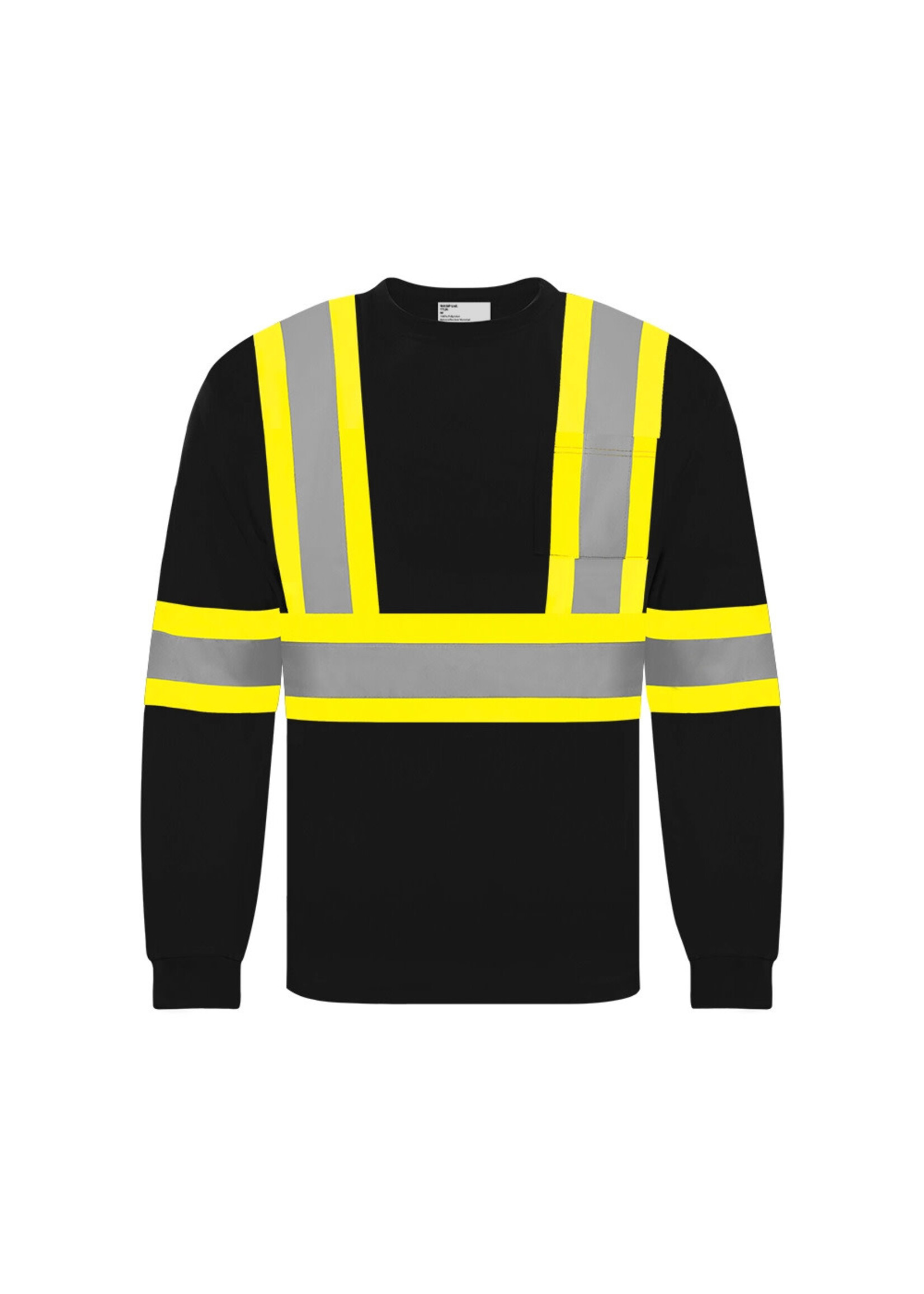 Ground Force Ground Force Long Sleeve Polyester Traffic T-Shirt, 4″ Refl. Tape