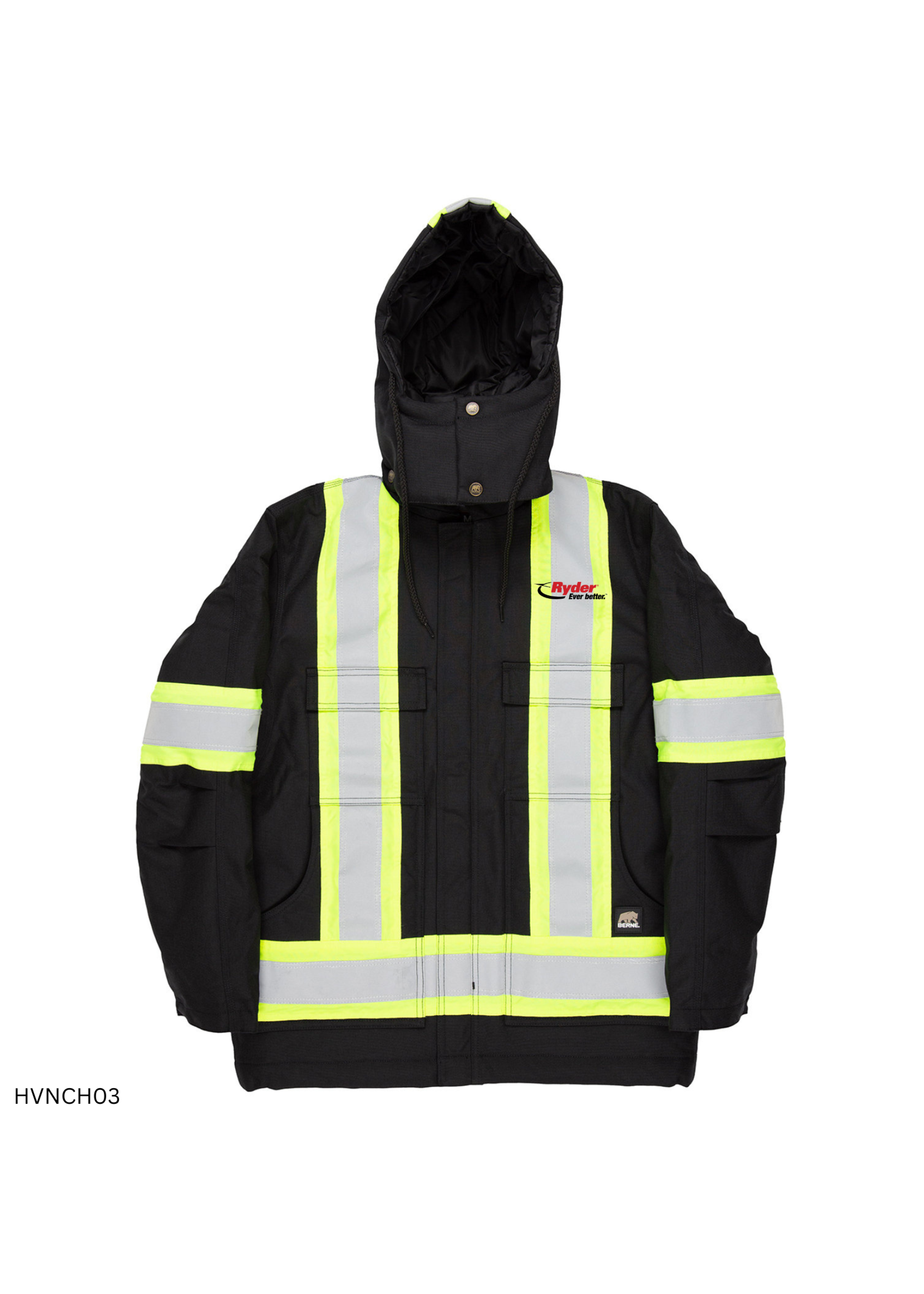 Berne Berne Men's Safety Striped Arctic Insulated Chore Coat - Ryder Logo