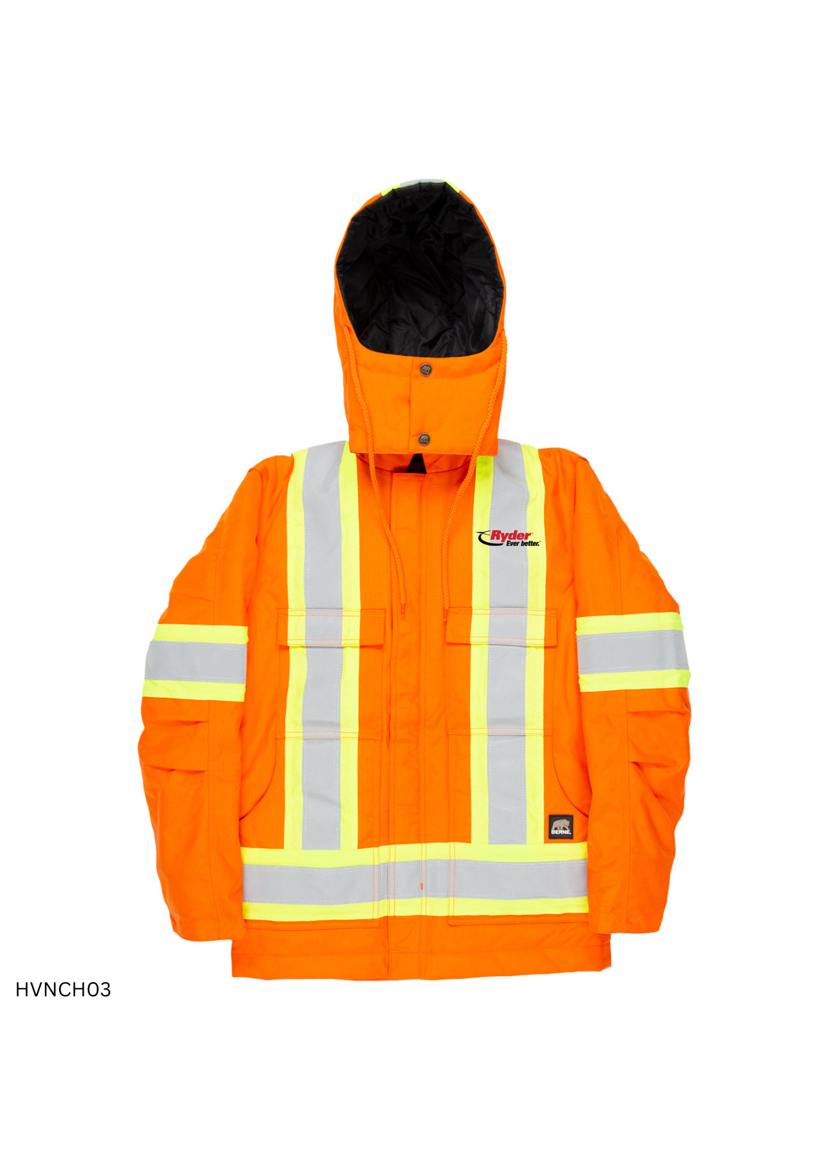 Berne Berne Men's Safety Striped Arctic Insulated Chore Coat - Ryder Logo