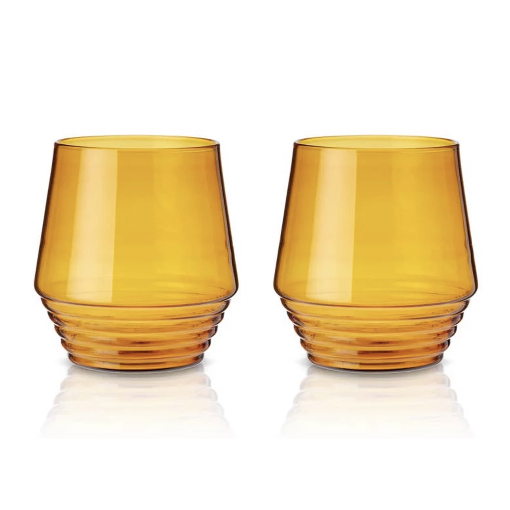 Amber Deco Cocktail Glasses - Set of 2 by Viski