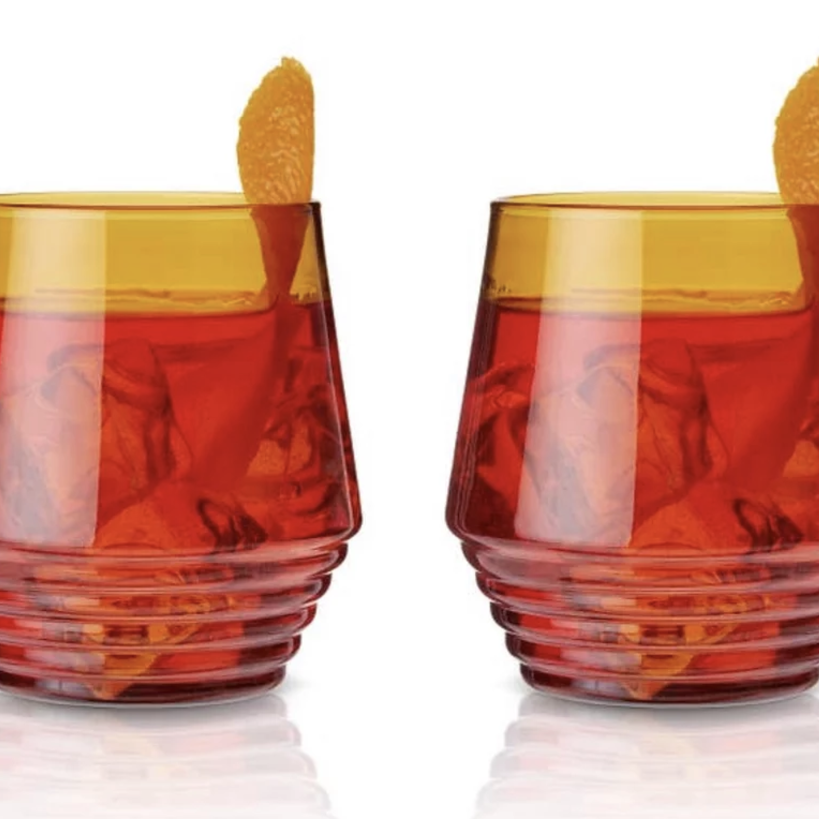 Amber Deco Cocktail Glasses - Set of 2 by Viski