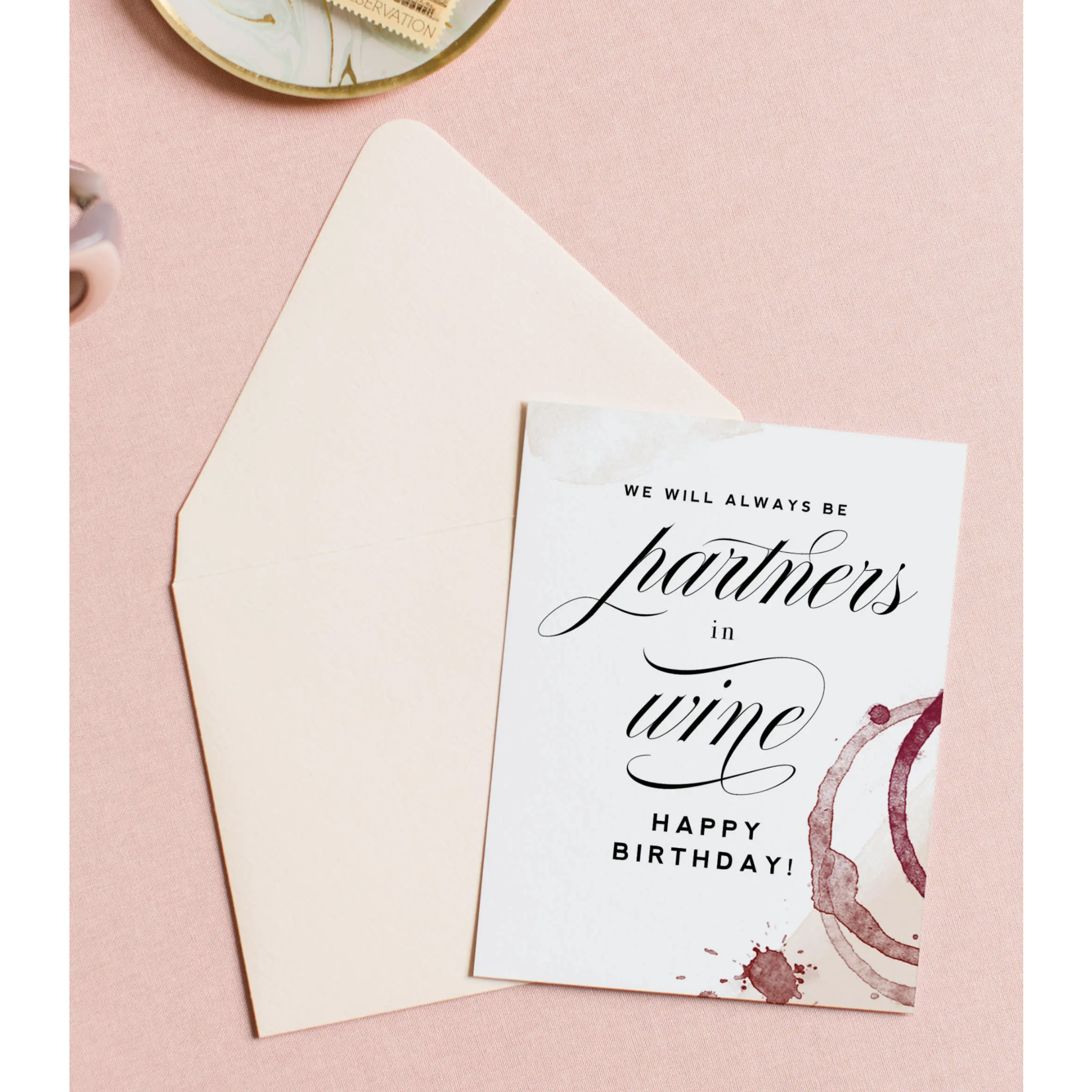 Partners In Wine Birthday Card