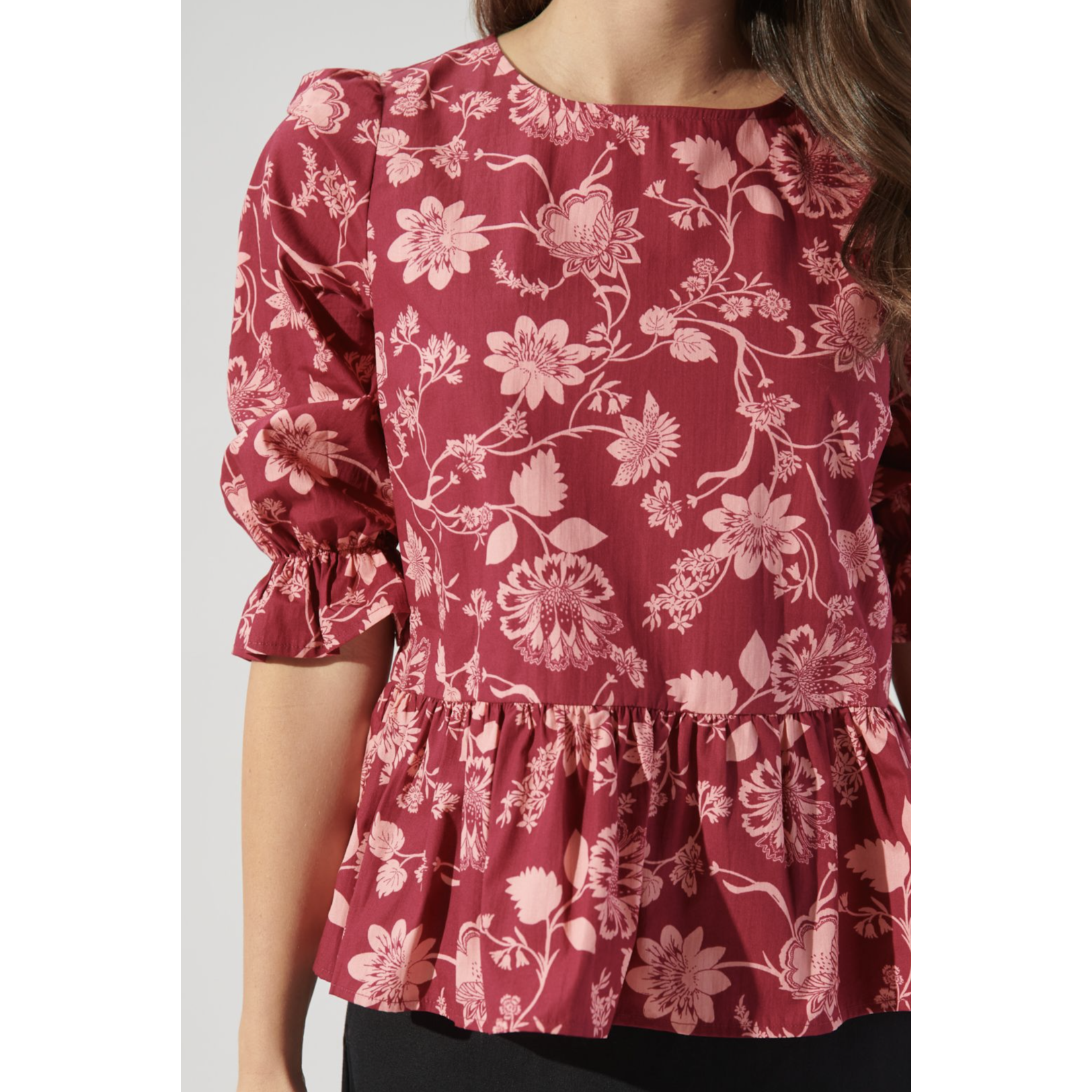 Mulberry Floral Peplum Top