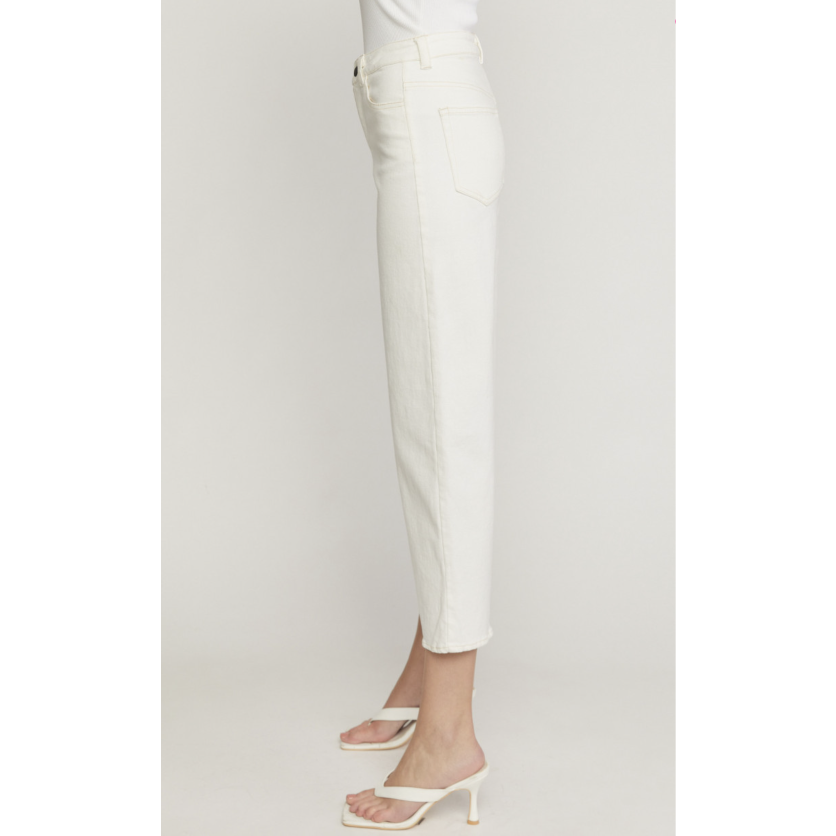 Wide Leg Cream Denim