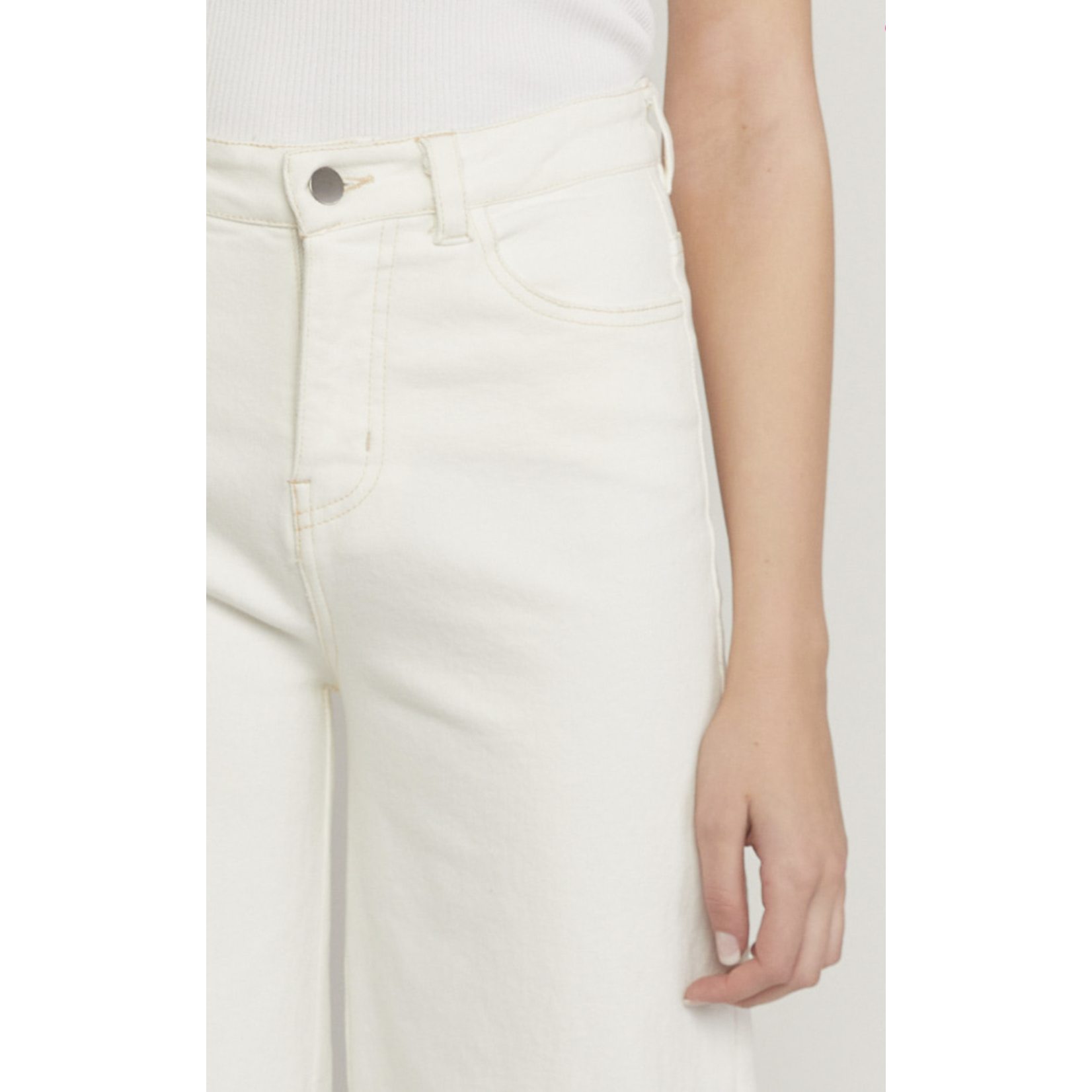 Wide Leg Cream Denim