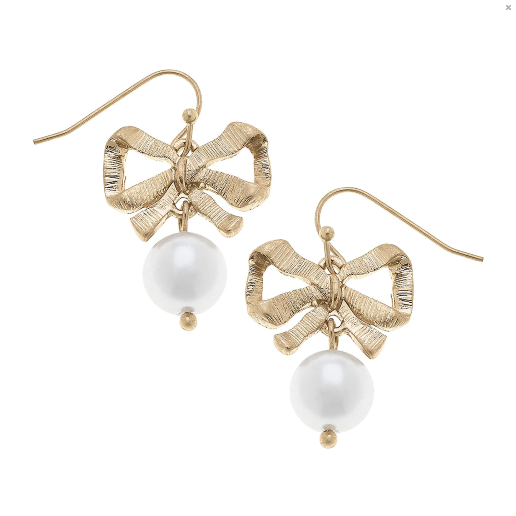 Mel Bow and Pearl Drop Earrings