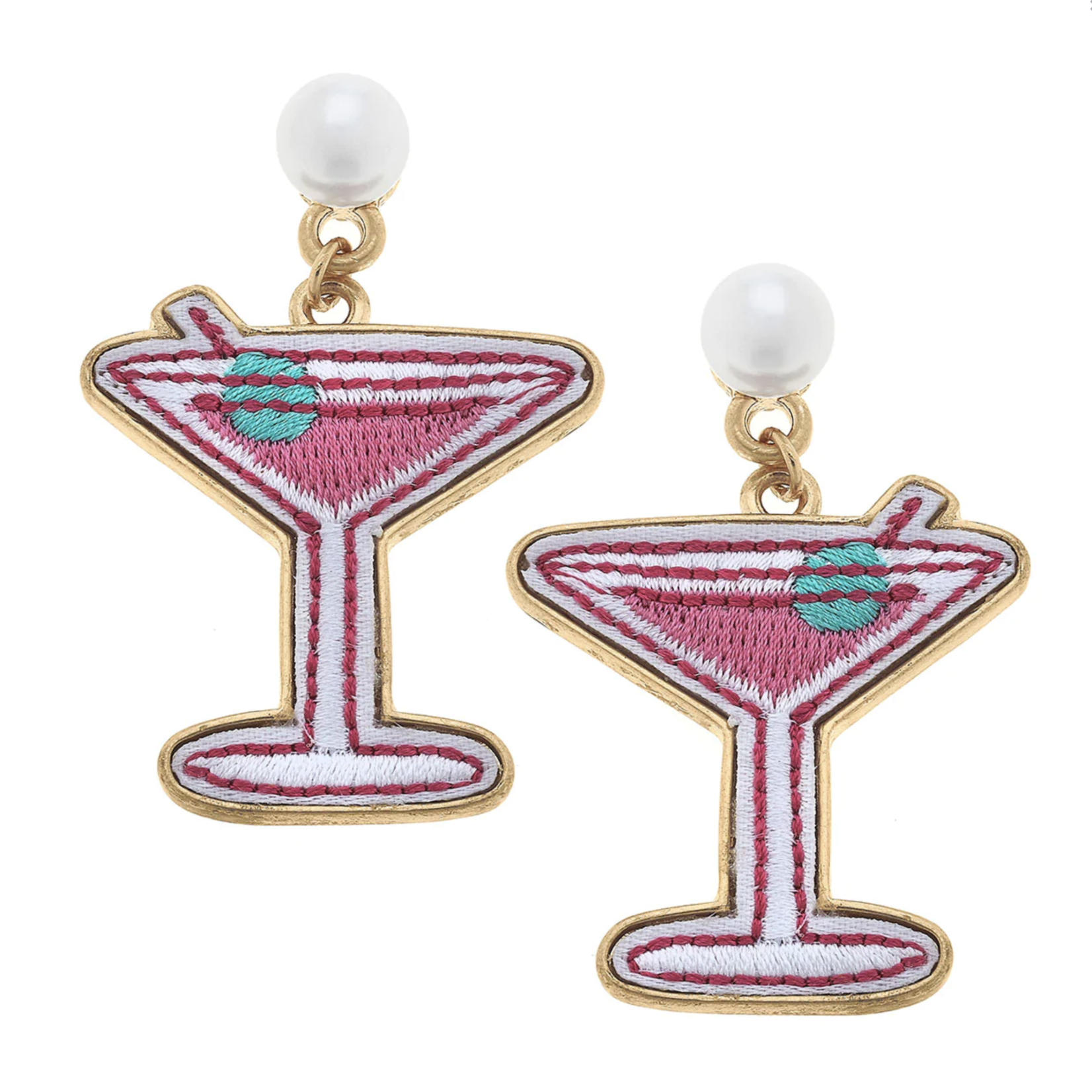 Stuck On You Martini Patch Earrings