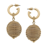 Gracie Wicker Ball Bead Drop Earrings